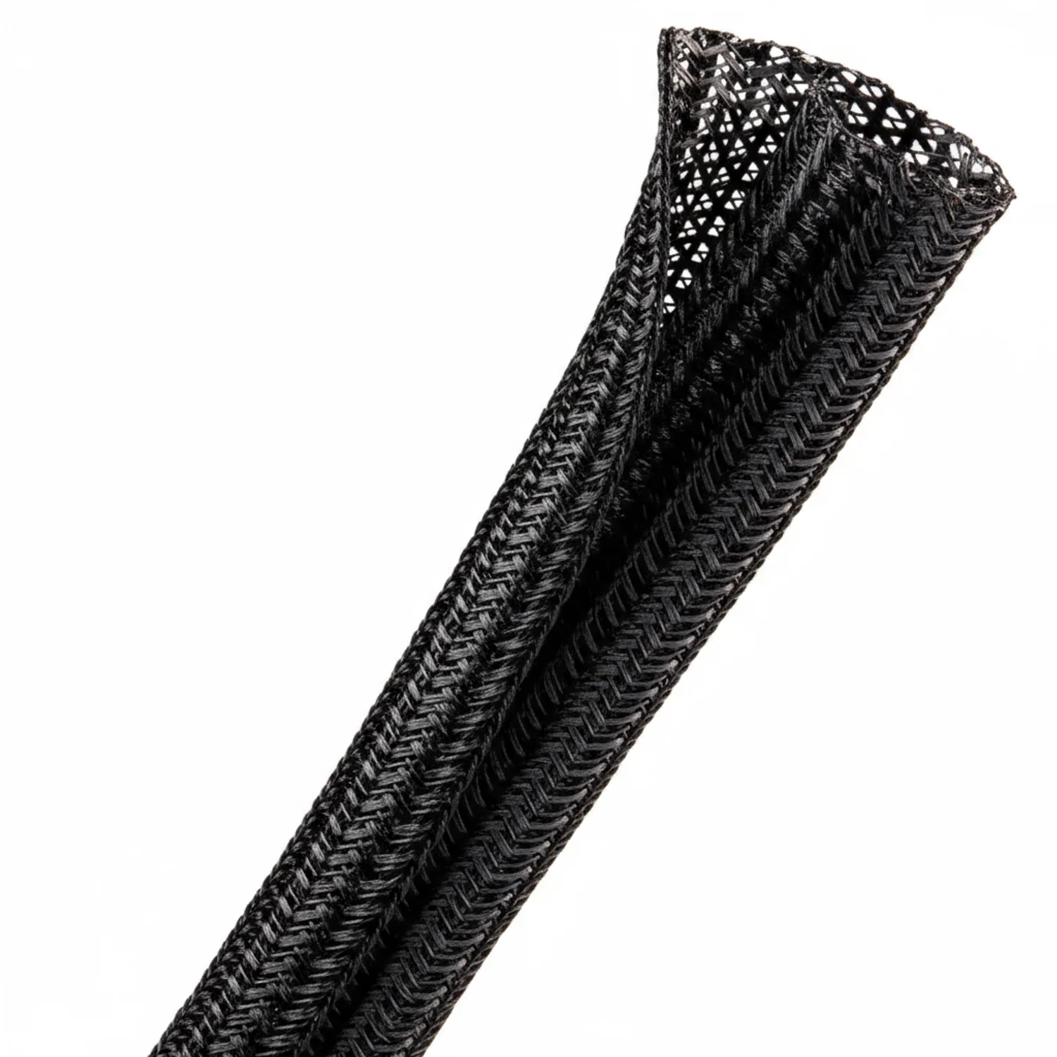 1 1/2" Black Techflex F6 Wrap-Around Braided Sleeving 25ft - Image 2