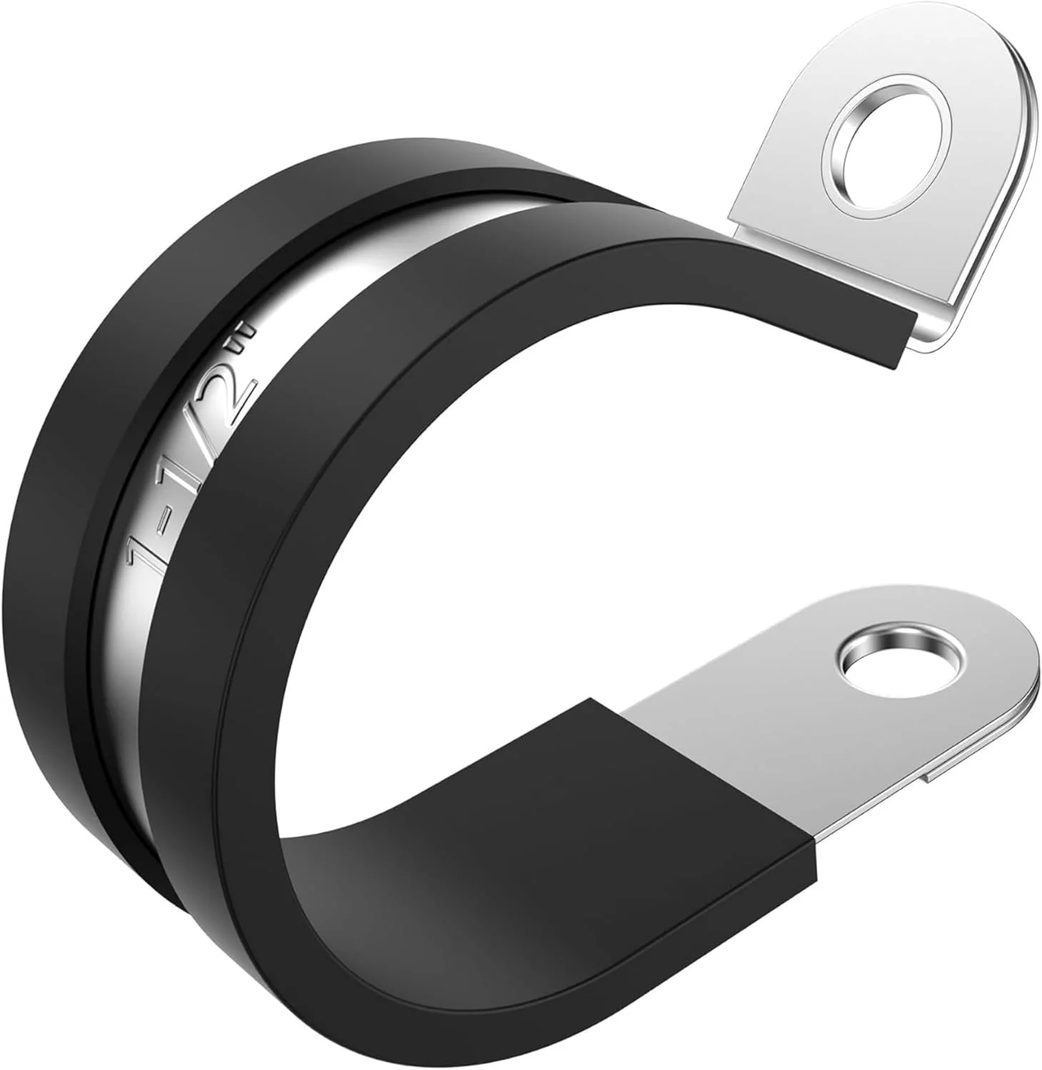 1 1/2" Rubber-Lined 304 Stainless Steel P-Clamp 100/bag