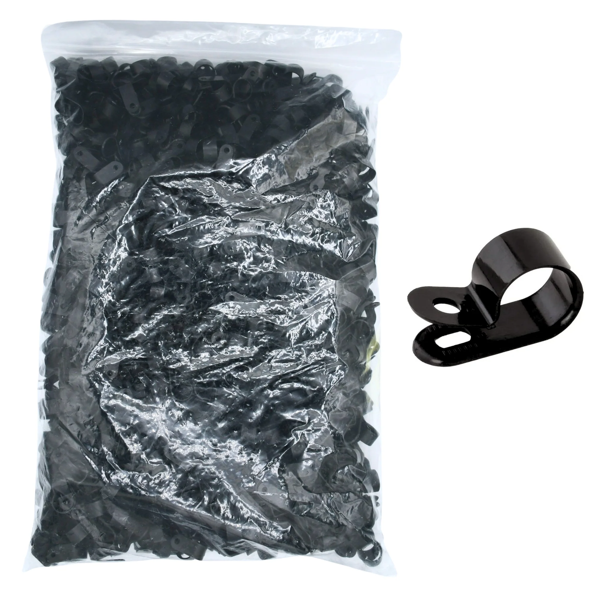 5/8"  Black Heavy Duty Cable Clamp 1/2" wide, 1000/bag, CC5-5/8-0M