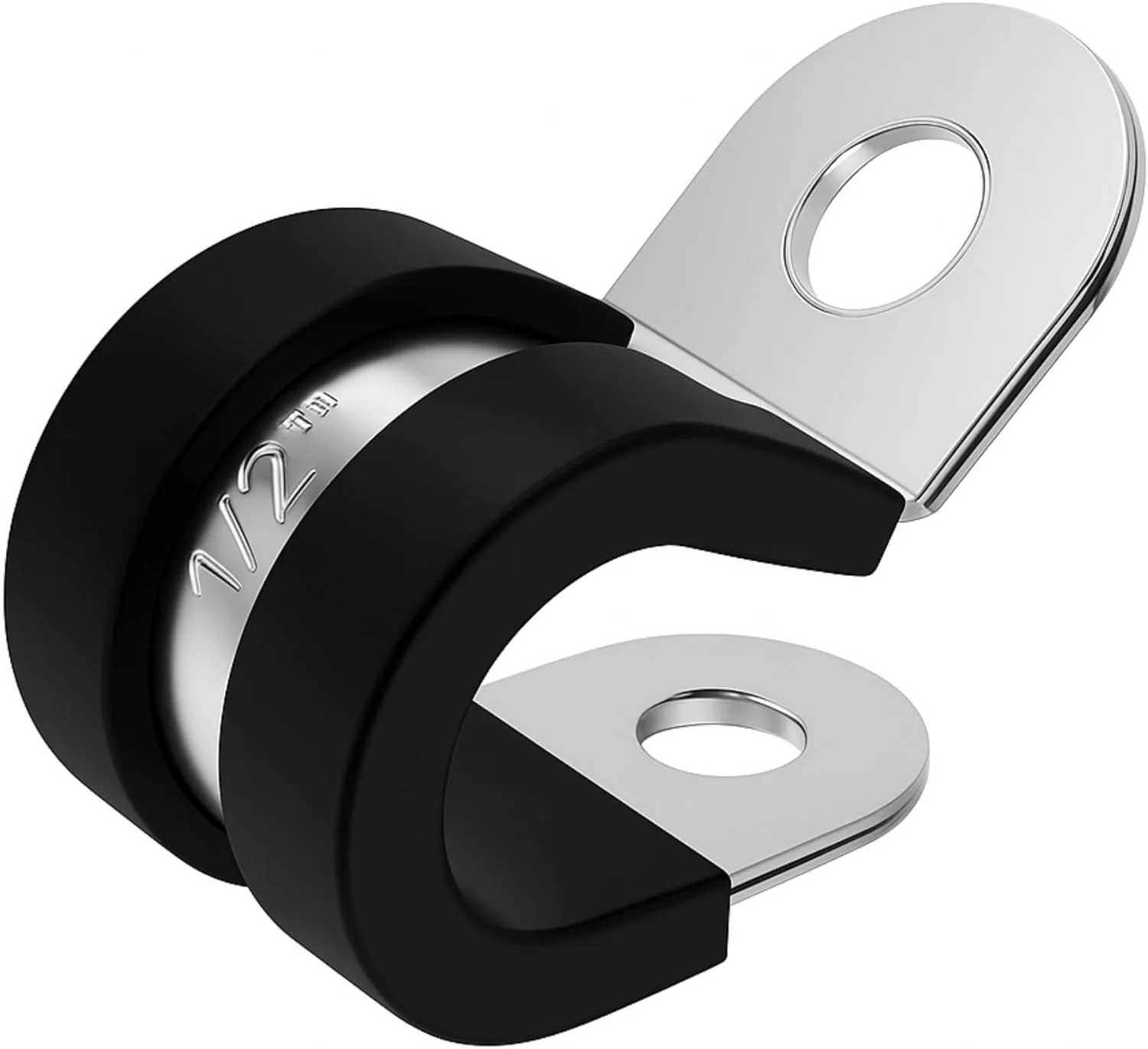 1/2" Rubber-Lined 304 Stainless Steel P-Clamp 100/bag