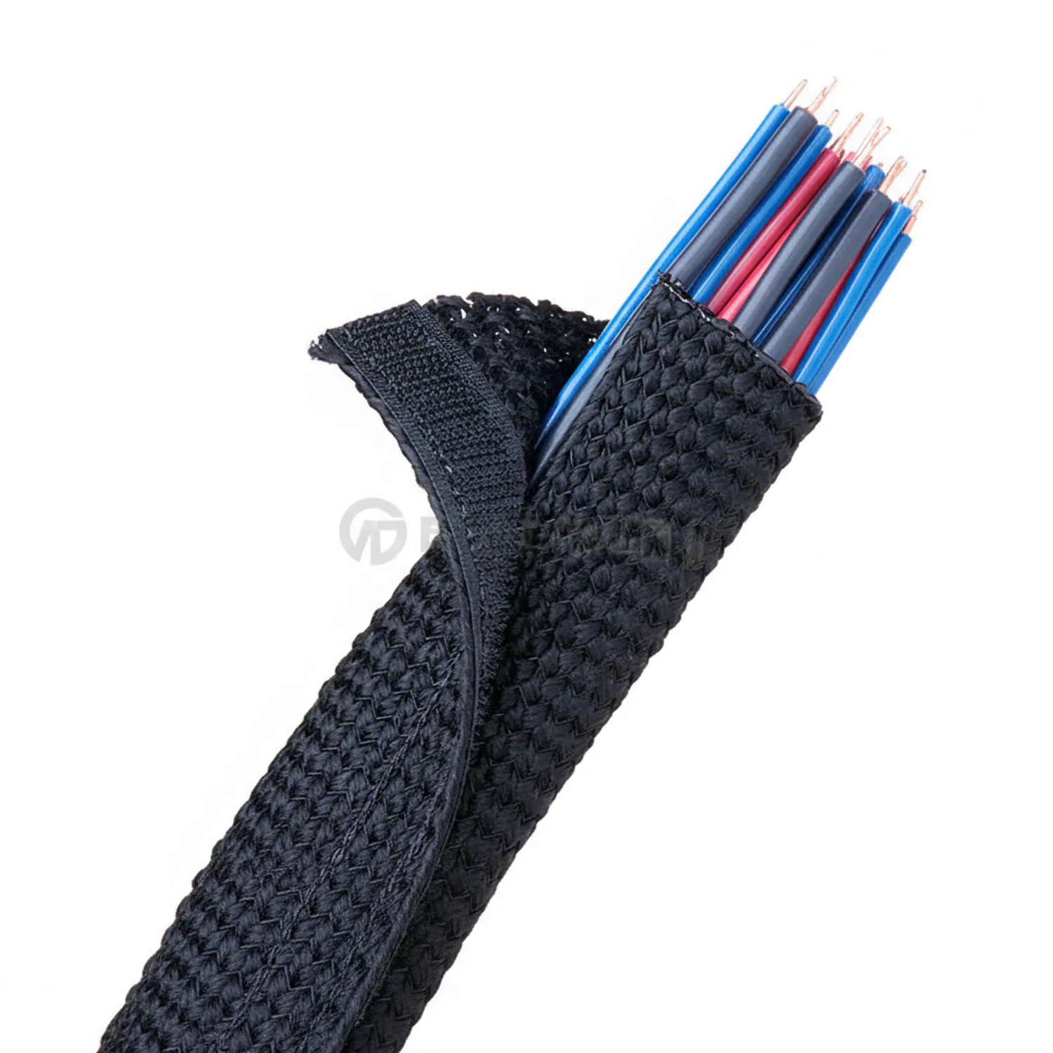 1 3/8” Black Techflex Grip Wrap Expandable Braided Sleeving with Hook and Loop Closure 25ft