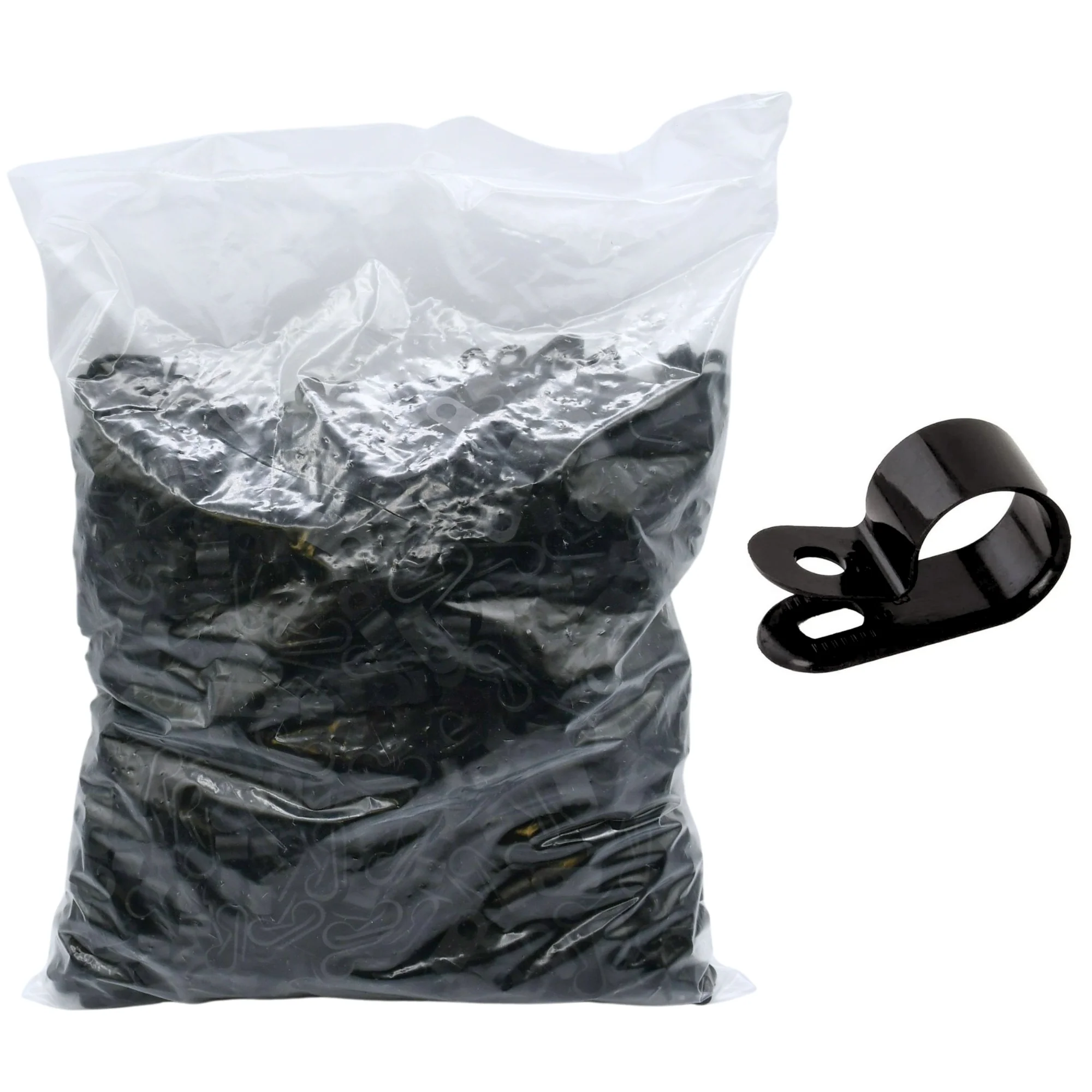1/4" Black Light Duty Cable Clamp 3/8" wide, 1000/bag, CC3-1/4-0M