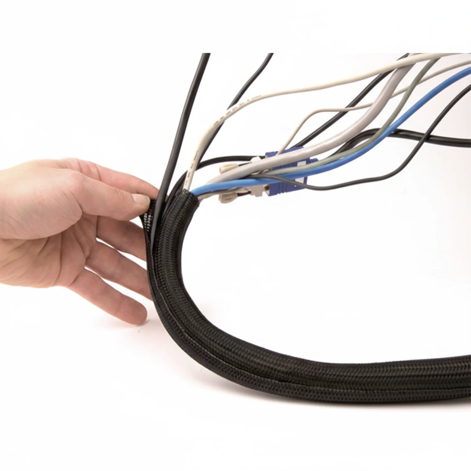 1/4" Black Techflex F6 Wrap-Around Braided Sleeving 100ft - Image 4