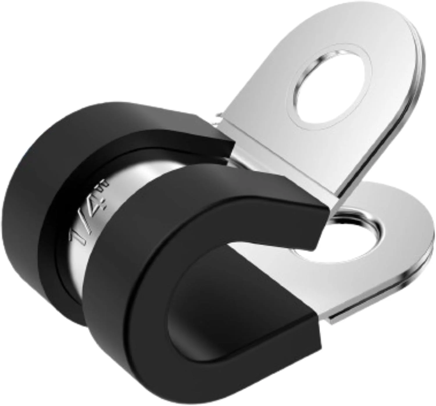 1/4" Rubber-Lined 304 Stainless Steel P-Clamp 100/bag