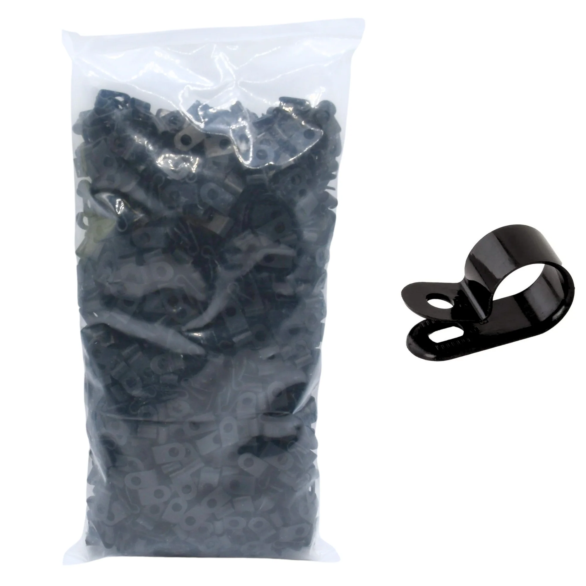 1/8" Black Light Duty Cable Clamp 3/8" wide, 1000/bag, CC3-1/8-0M