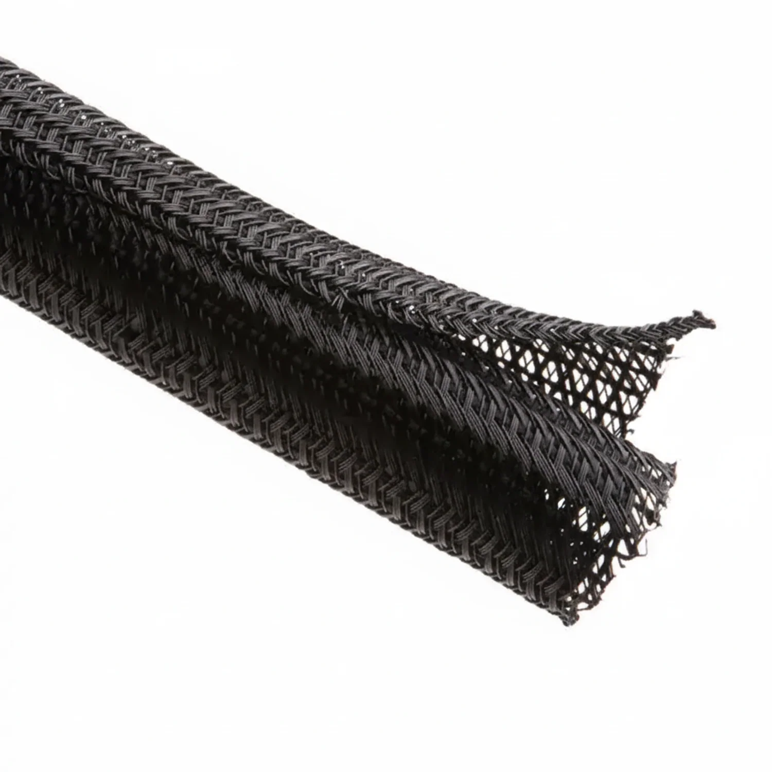 1/8" Black Techflex F6 Wrap-Around Braided Sleeving 100ft