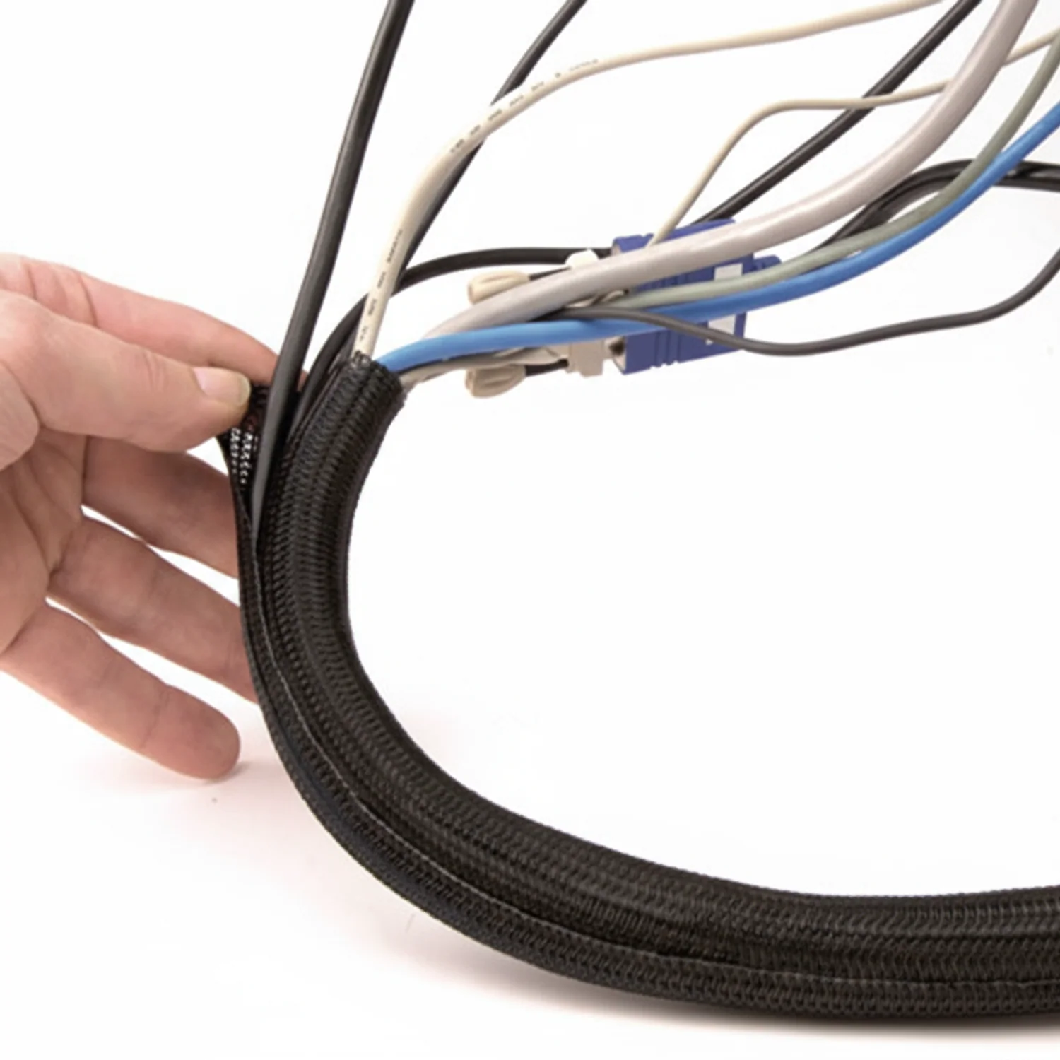 1/8" Black Techflex F6 Wrap-Around Braided Sleeving 100ft - Image 4