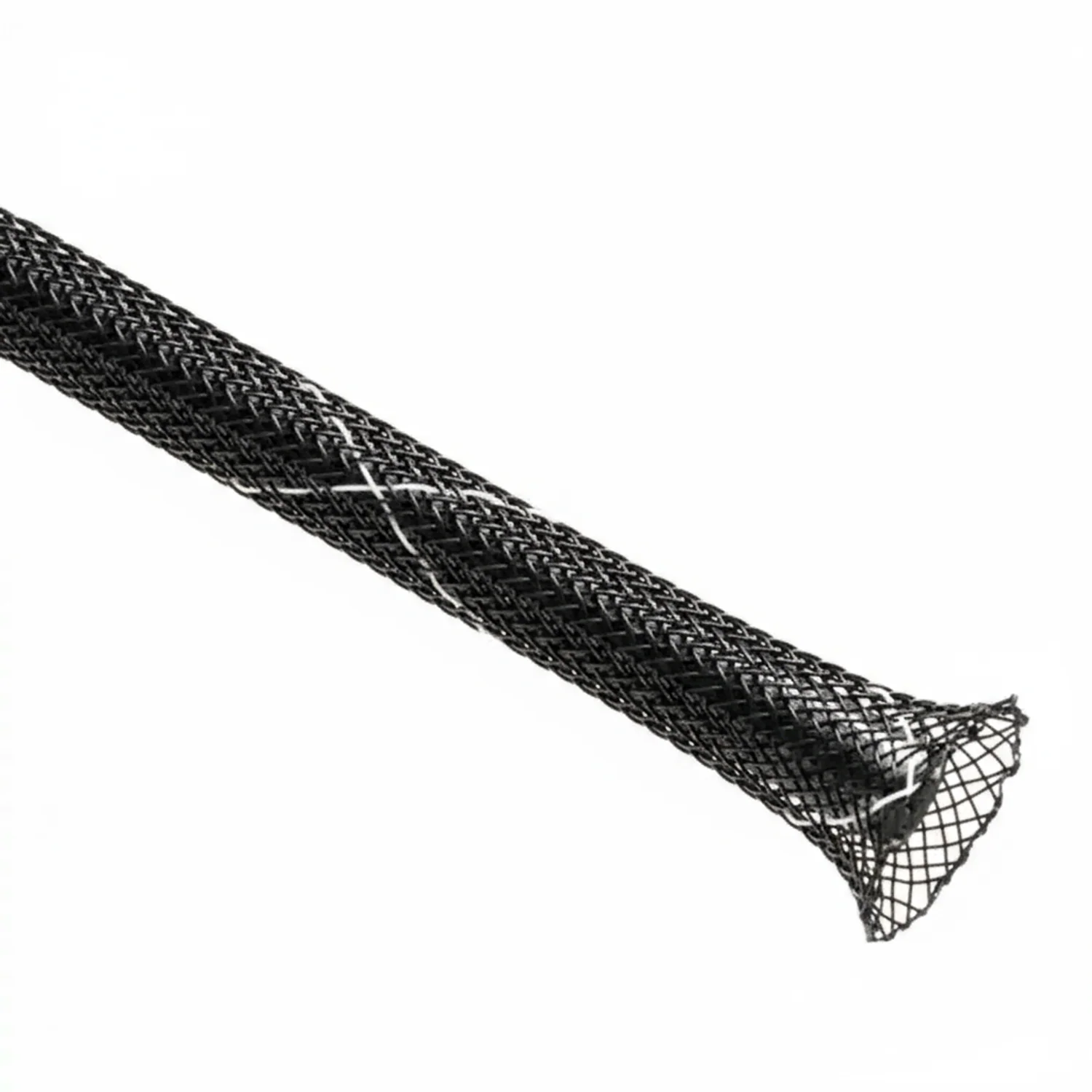 1/8” Black w/ White Tracer Techflex Flexo FR Flame Retardant Braided Sleeving 225ft - Image 2