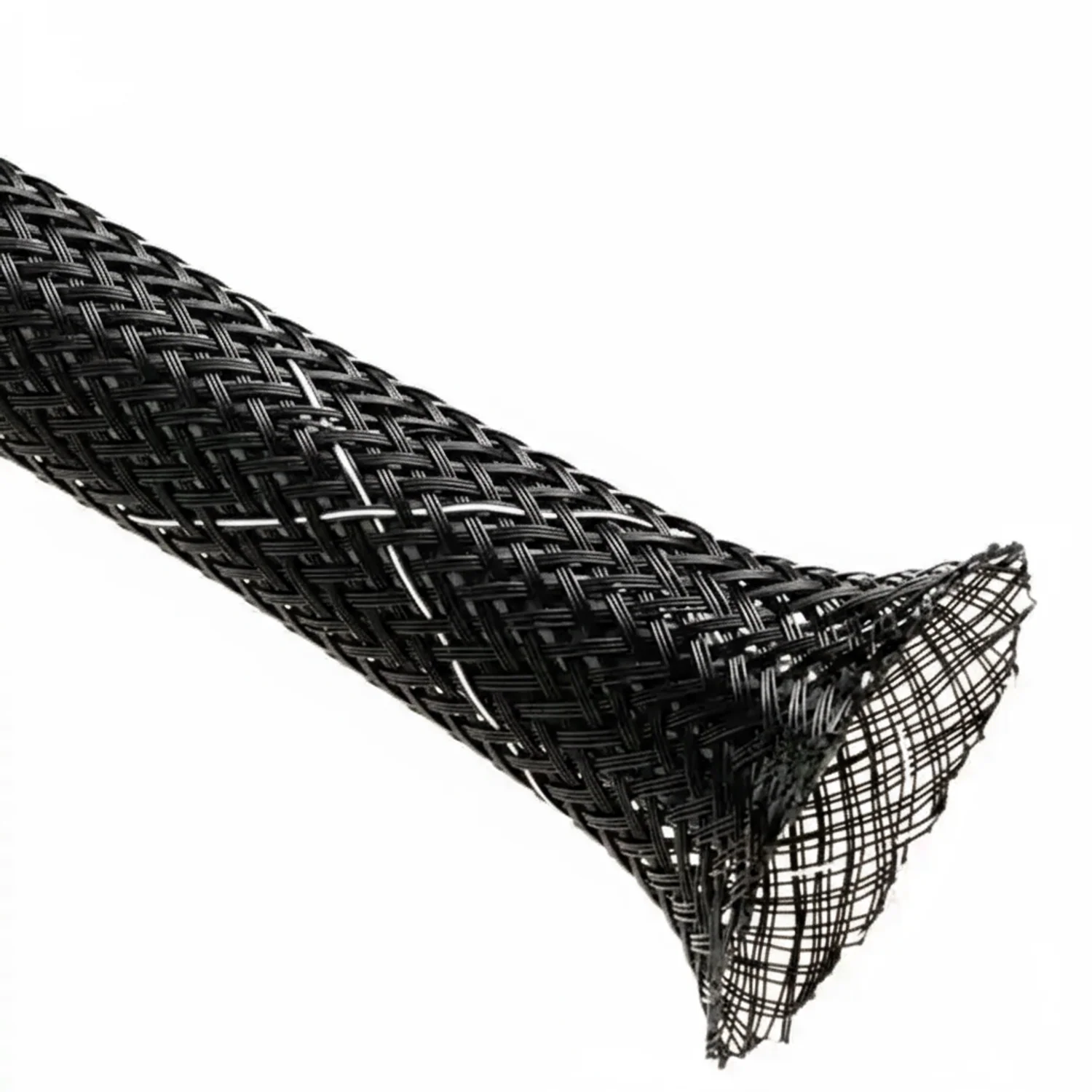 1/8” Black w/ White Tracer Techflex Flexo FR Flame Retardant Braided Sleeving 225ft - Image 3
