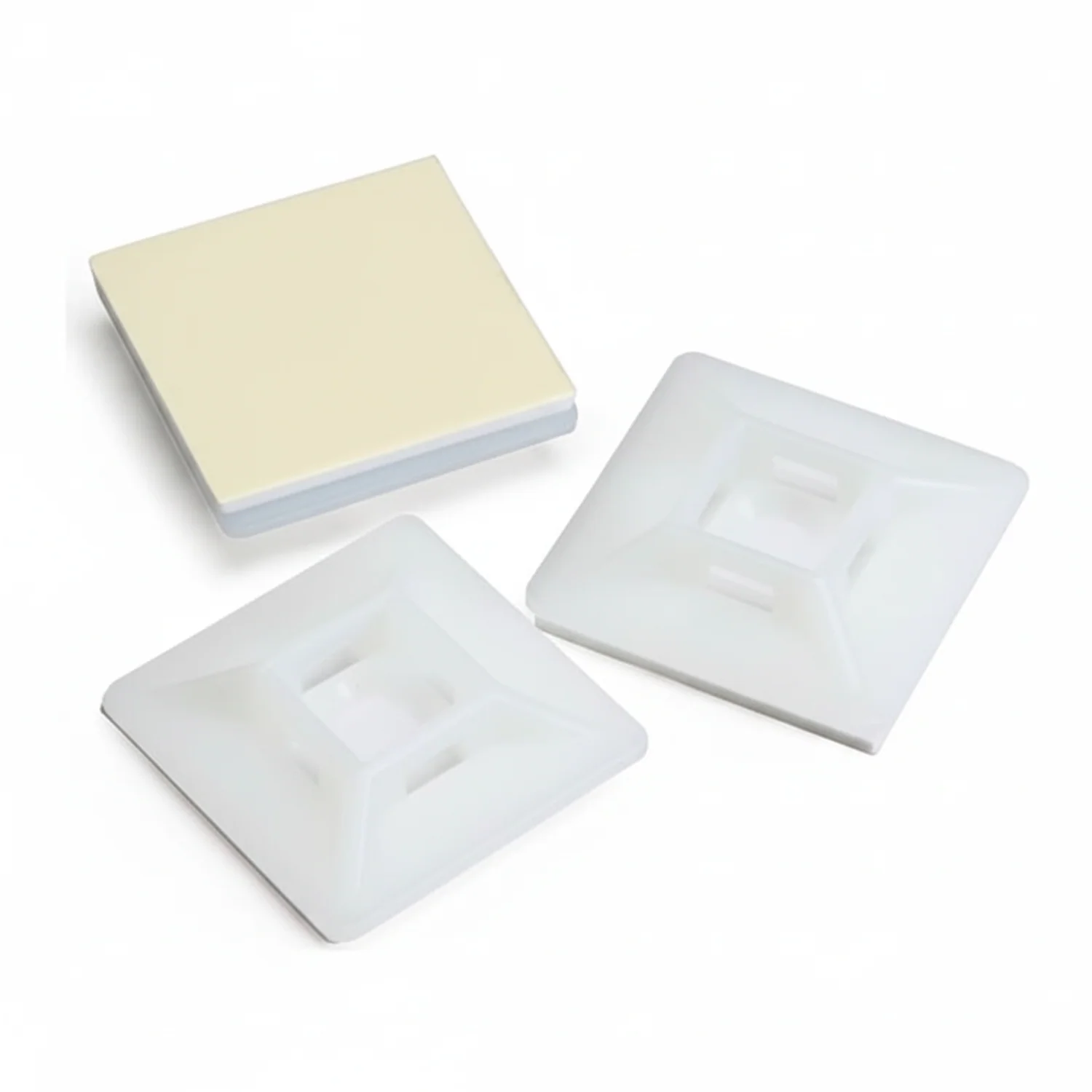 1" Natural 4-Way Adhesive Cable Mounts 25/bag