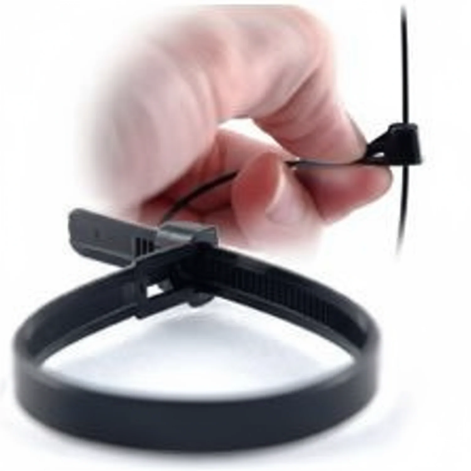 10" 50lb Black Trigger Releasable Cable Ties / Zip Ties 100/bag Part #RT10-50-0C-.30 - Image 4