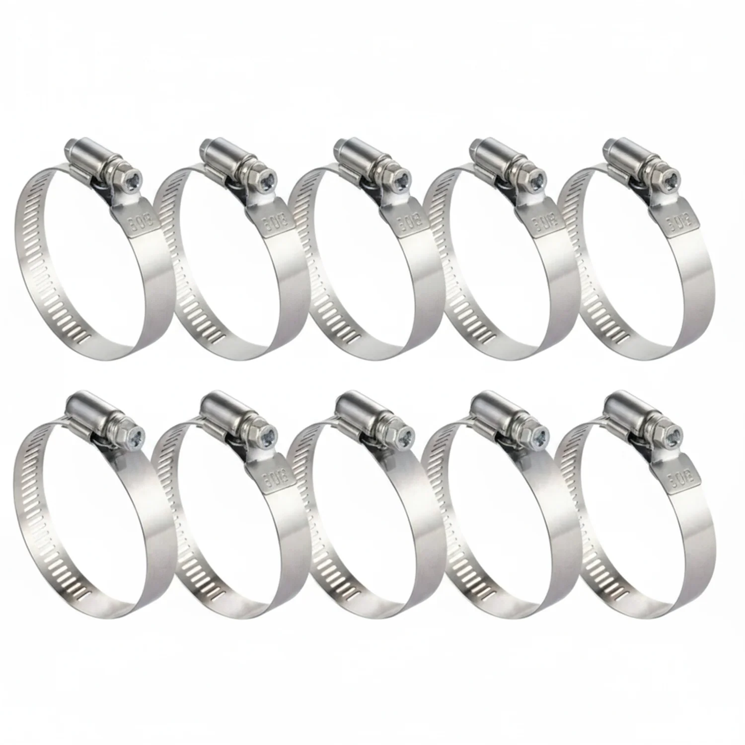 #104P Stainless Steel Hose Clamp w/ Zinc Plated Screw 10/box - Image 2