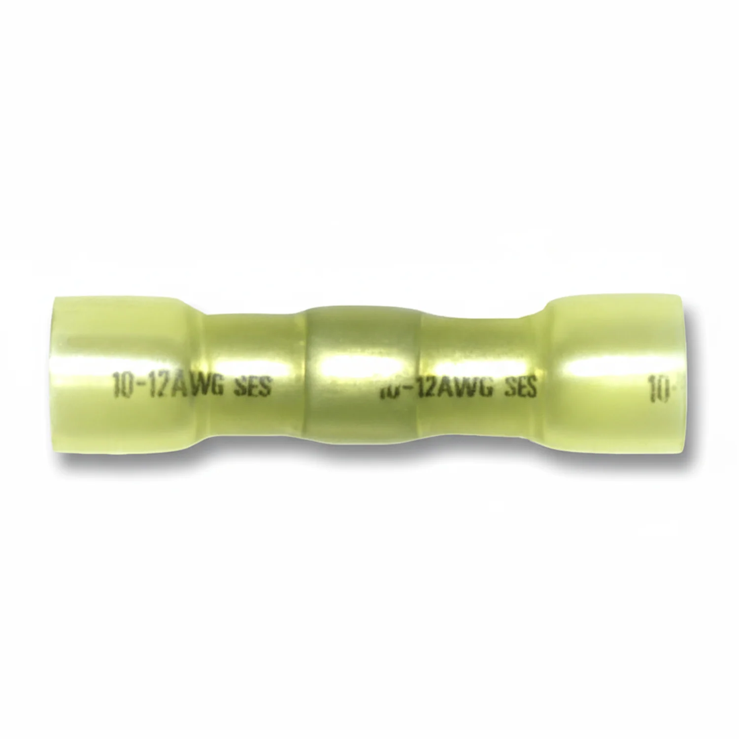 12-10 AWG Yellow Crimp, Solder and Seal Butt Connector 100/bag