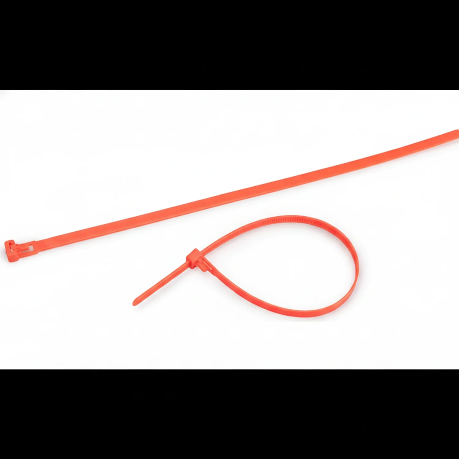 12" 50lb Flo Orange Releasable Cable Tie 25/bag