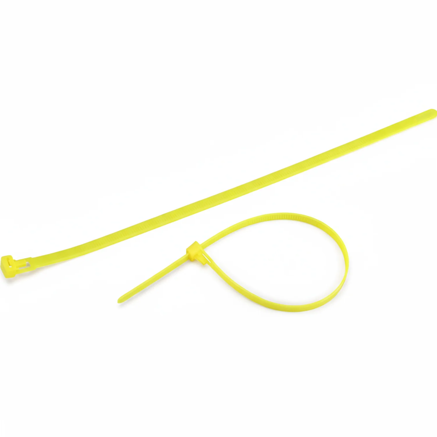 12" 50lb Flo Yellow Releasable Cable Tie 25/bag