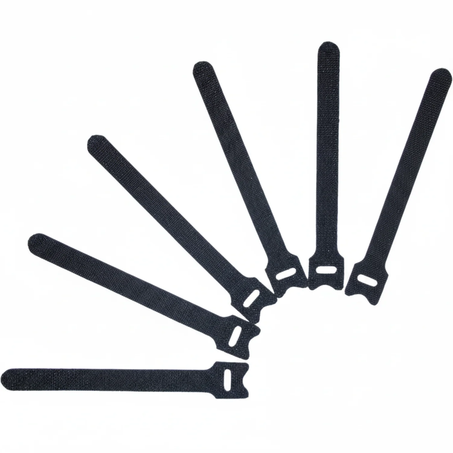 12" x 3/4" Hook and Loop Straps Black 100/bag