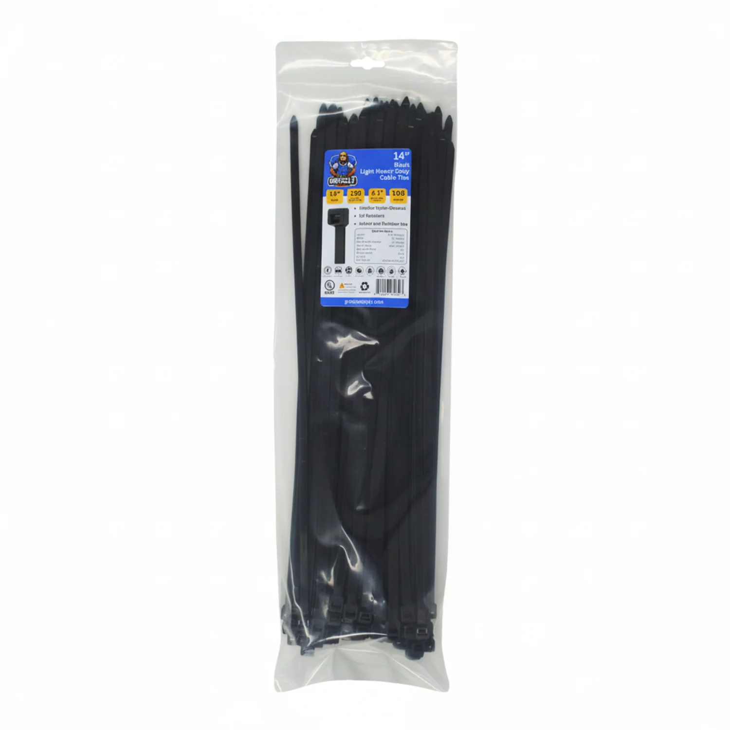 14" 120lb BlackUV Cable Tie 100/bag - Image 2