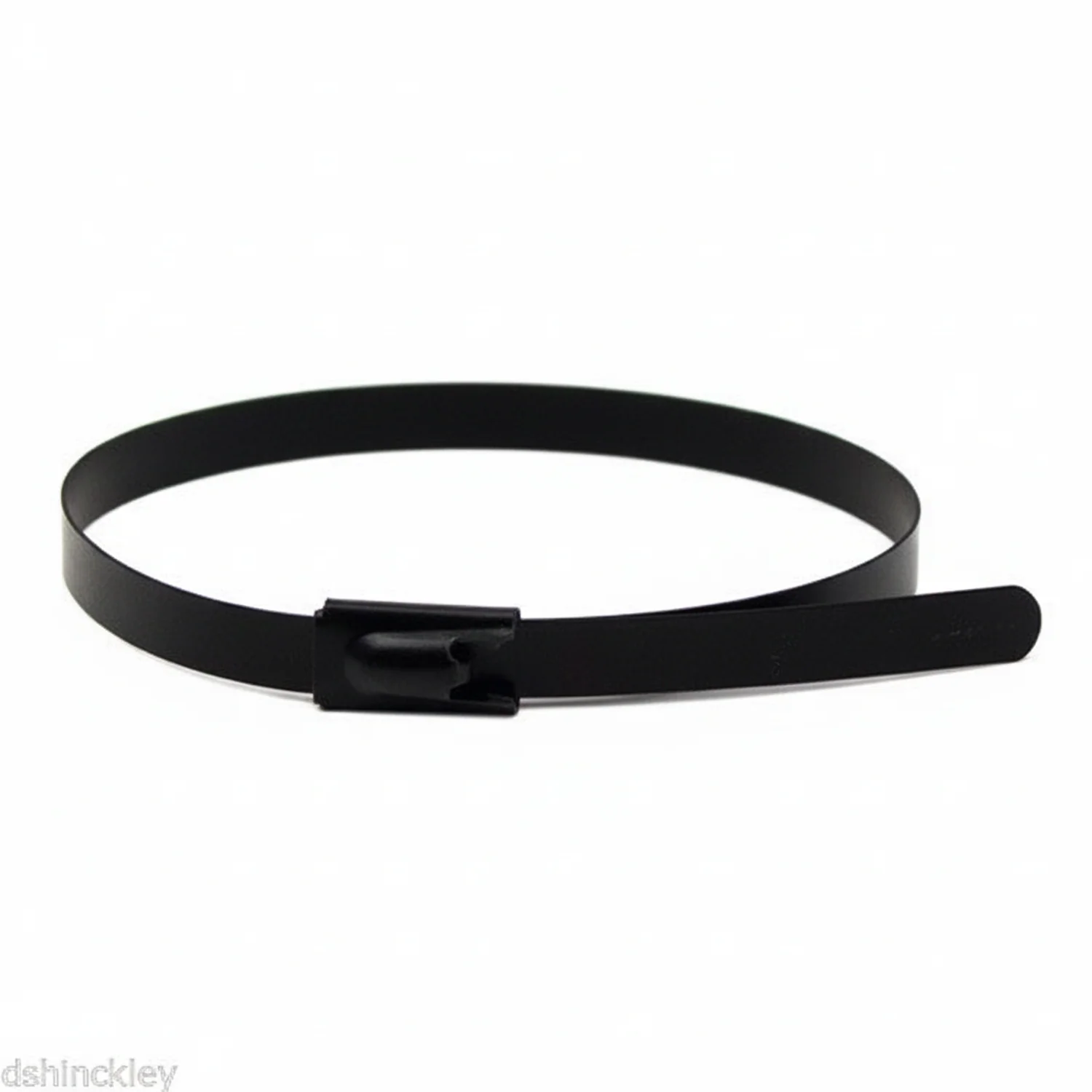 14" 150lb - Black Polyester Coated 304 Stainless Steel Cable Ties / Zip Ties 100/bag - Image 2