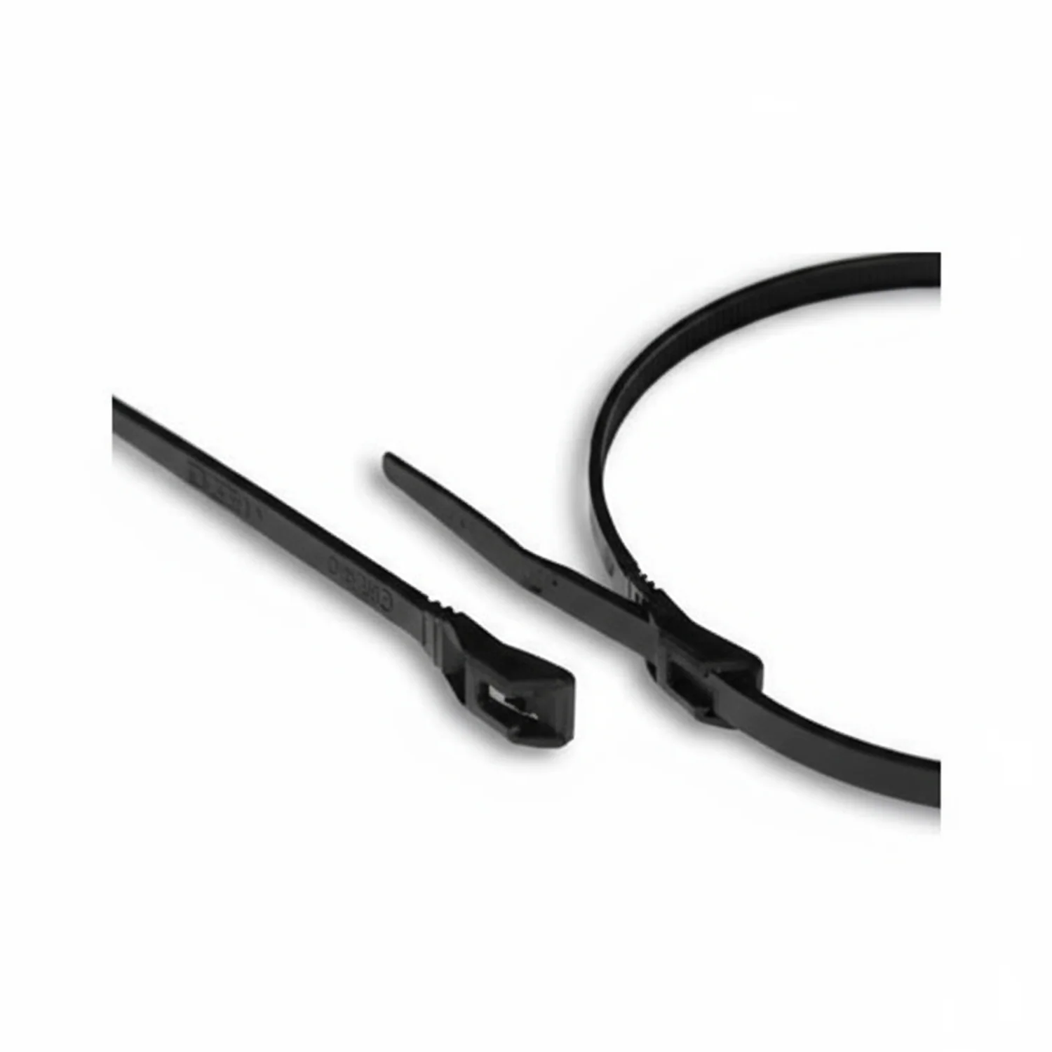 14" 50lb Black Low Profile/In-Line Cable Ties / Zip Ties 50/bag