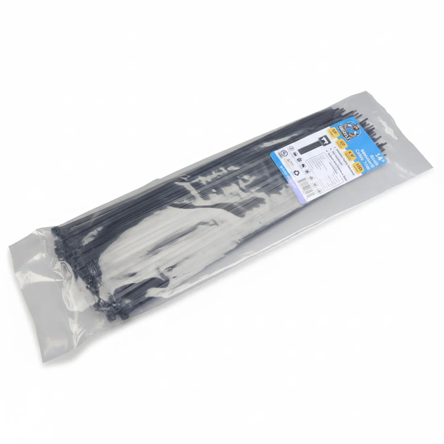 14" 50lb BlackUV Cable Tie 100/bag - Image 2