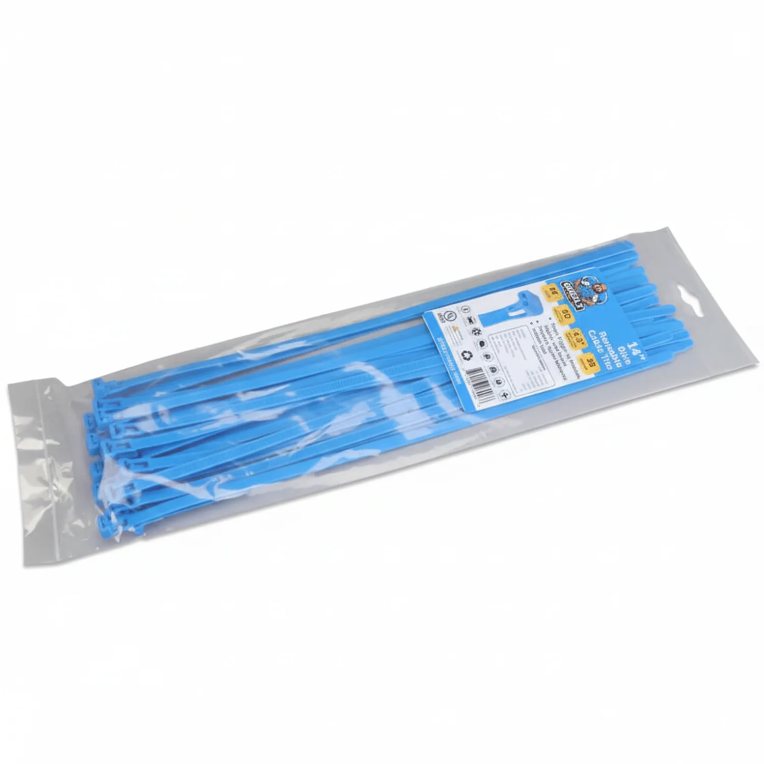 14" 50lb Blue Releasable Cable Tie 25/bag - Image 2