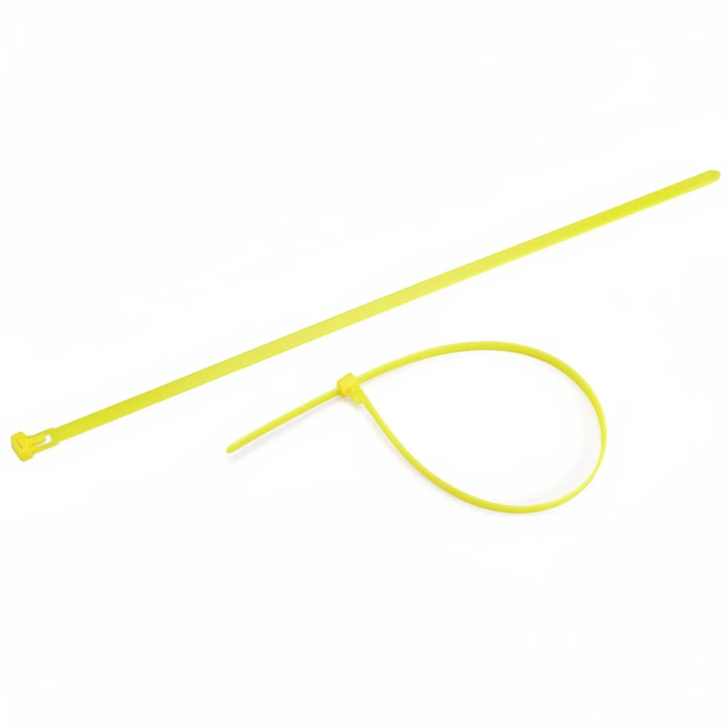14" 50lb Flo Yellow Releasable Cable Tie 25/bag