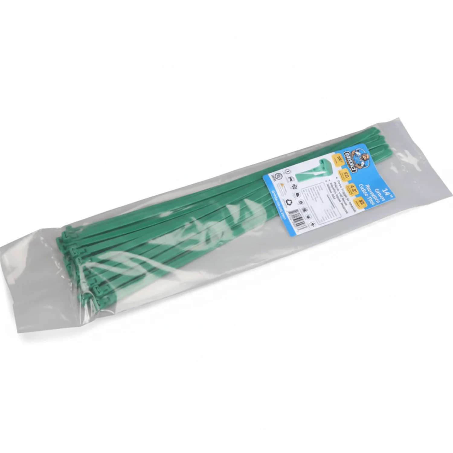 14" 50lb Green Releasable Cable Tie 25/bag - Image 2