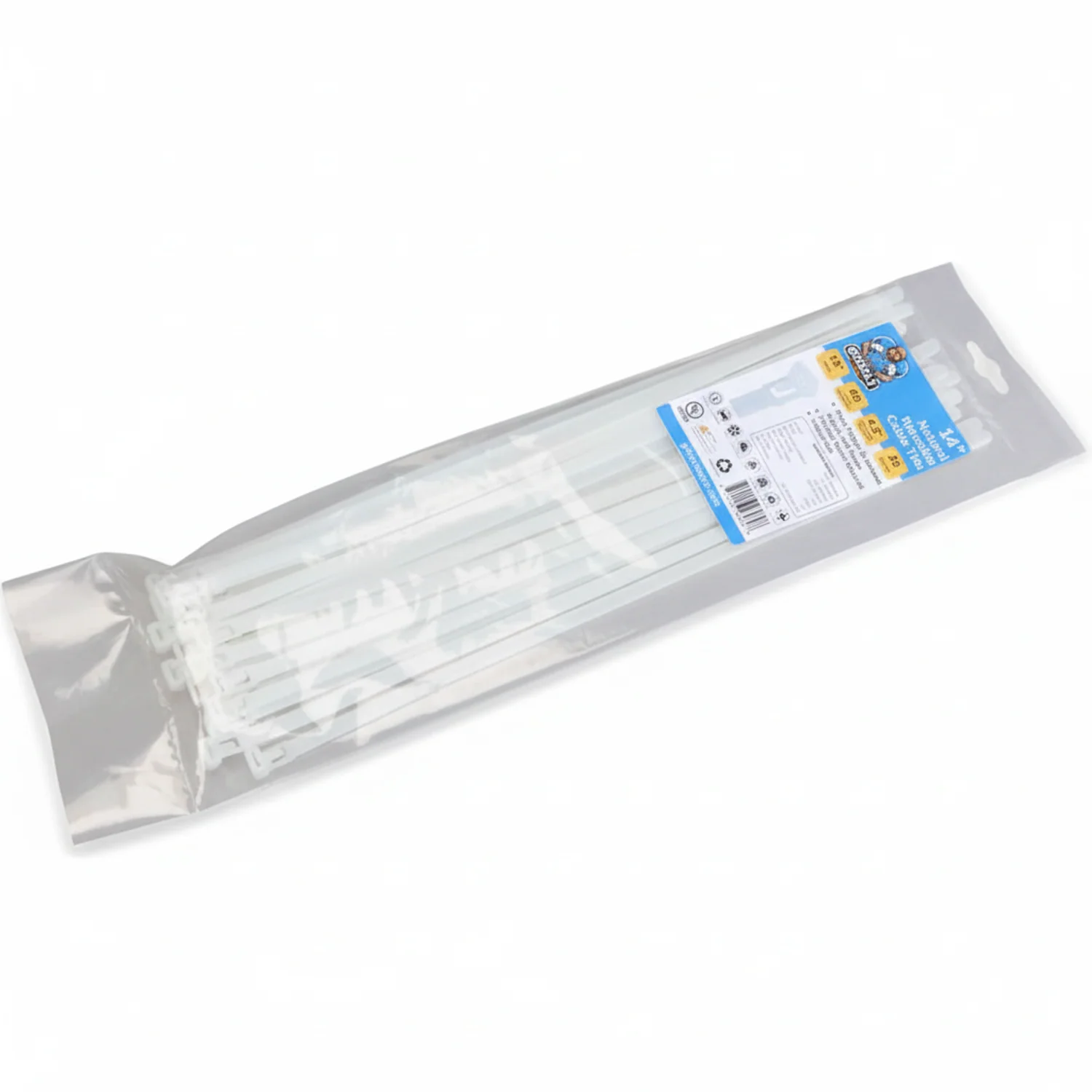 14" 50lb Natural Releasable Cable Tie 25/bag - Image 2