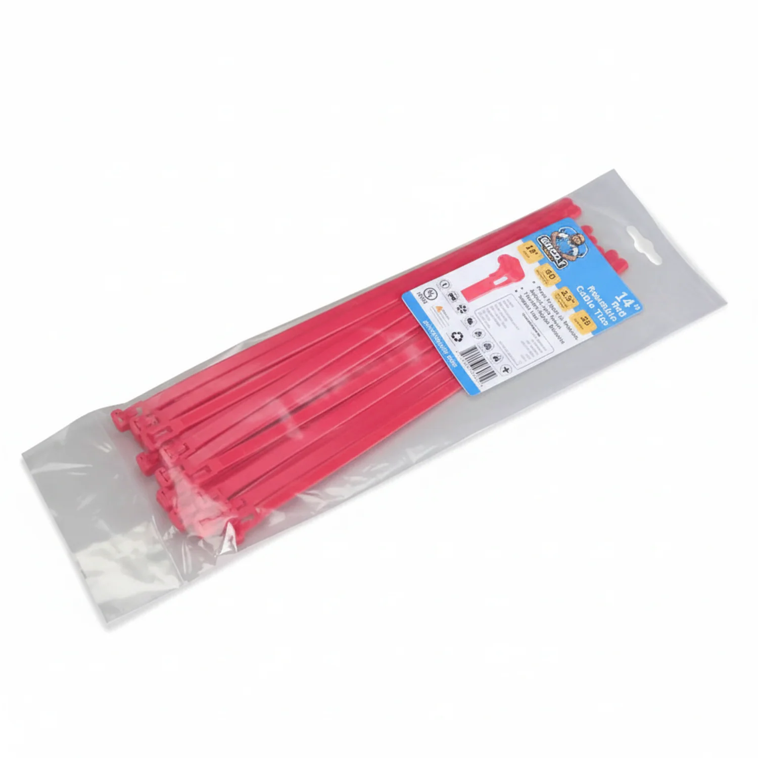 14" 50lb Red Releasable Cable Tie 25/bag - Image 2
