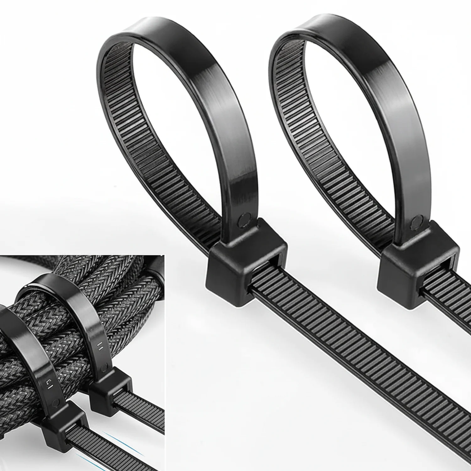 14.57" 50lb UV Black Cable Ties / Zip Ties 100/bag Part # S14-50-0C - Image 4
