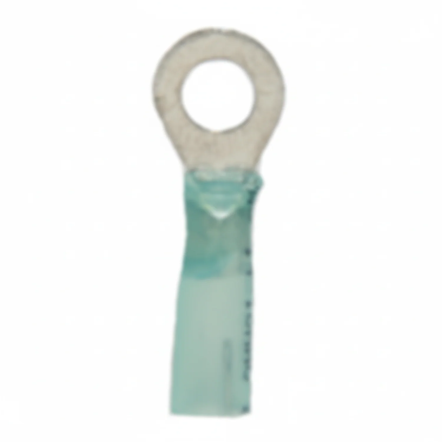 16-14 AWG Blue Polyolefin Insulated Heat Shrink 1/4 Ring Terminals, 100/bag