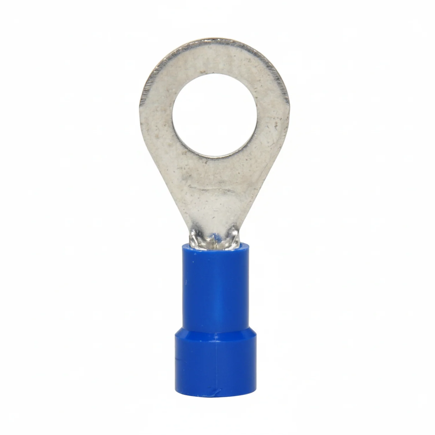16-14 AWG Blue Vinyl Insulated Butted Seam 1/4 Ring Terminals 100/bag