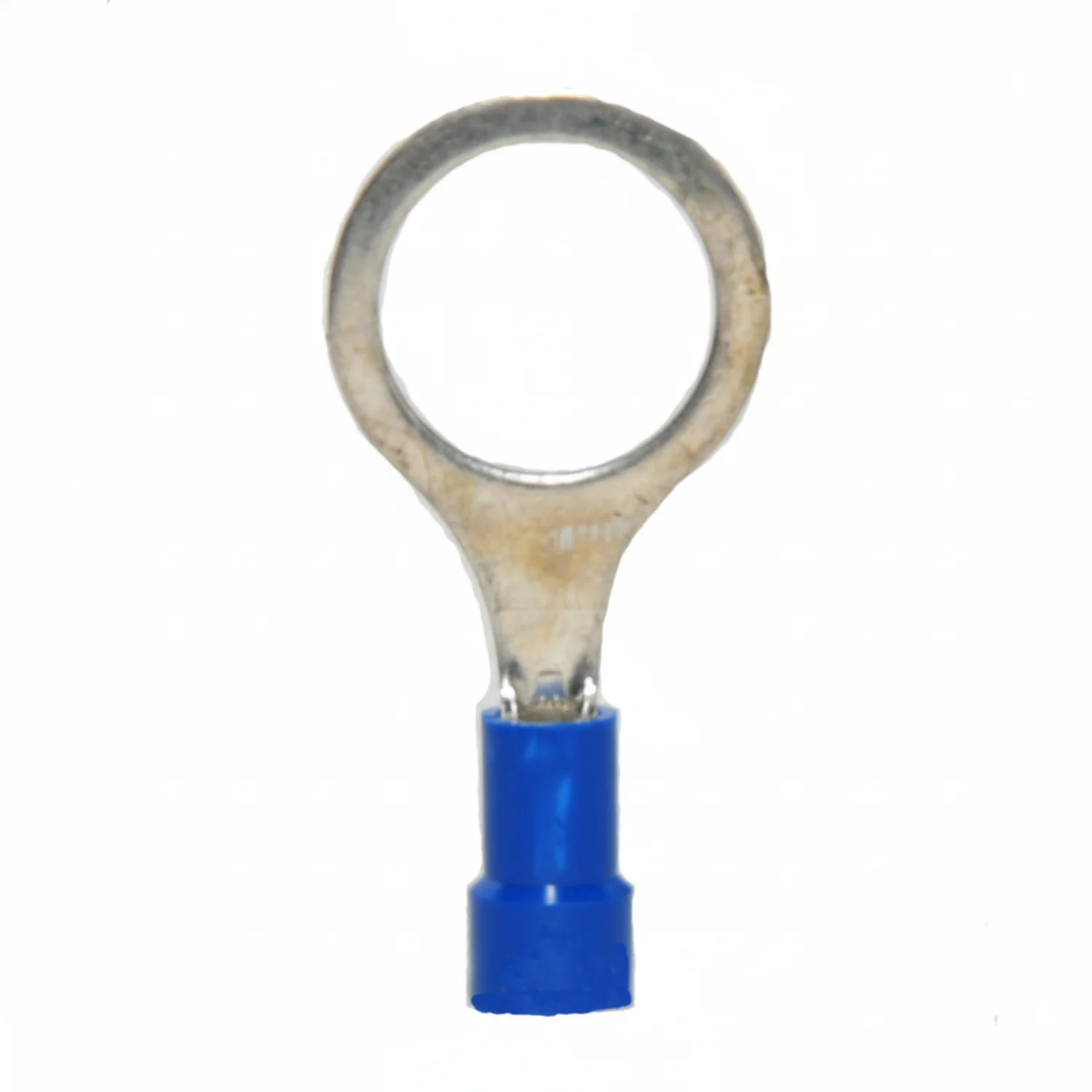 16-14 AWG Blue Vinyl Insulated Butted Seam 1/2 Ring Terminals 100/bag