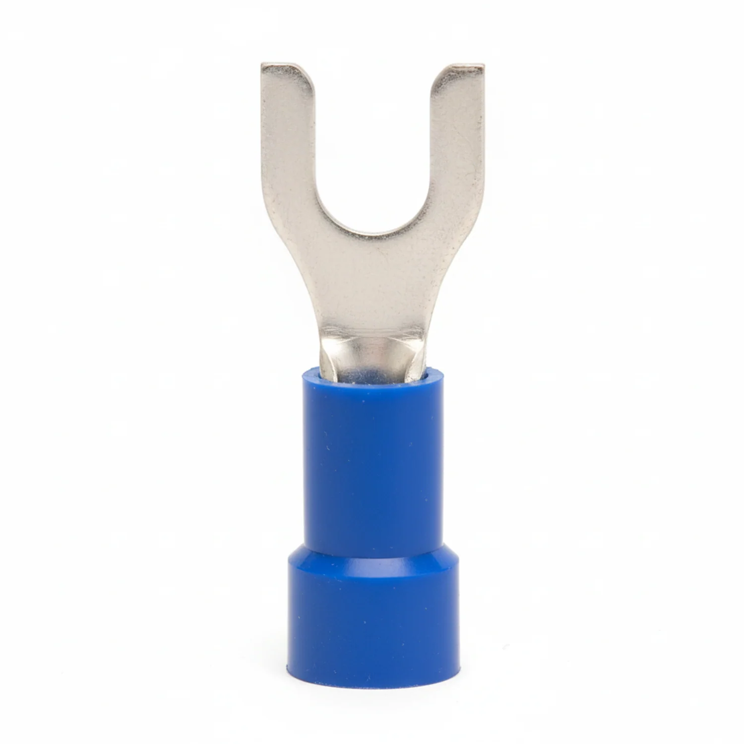 16-14 AWG Blue Vinyl Insulated Butted Seam Spade Terminals, 100/bag
