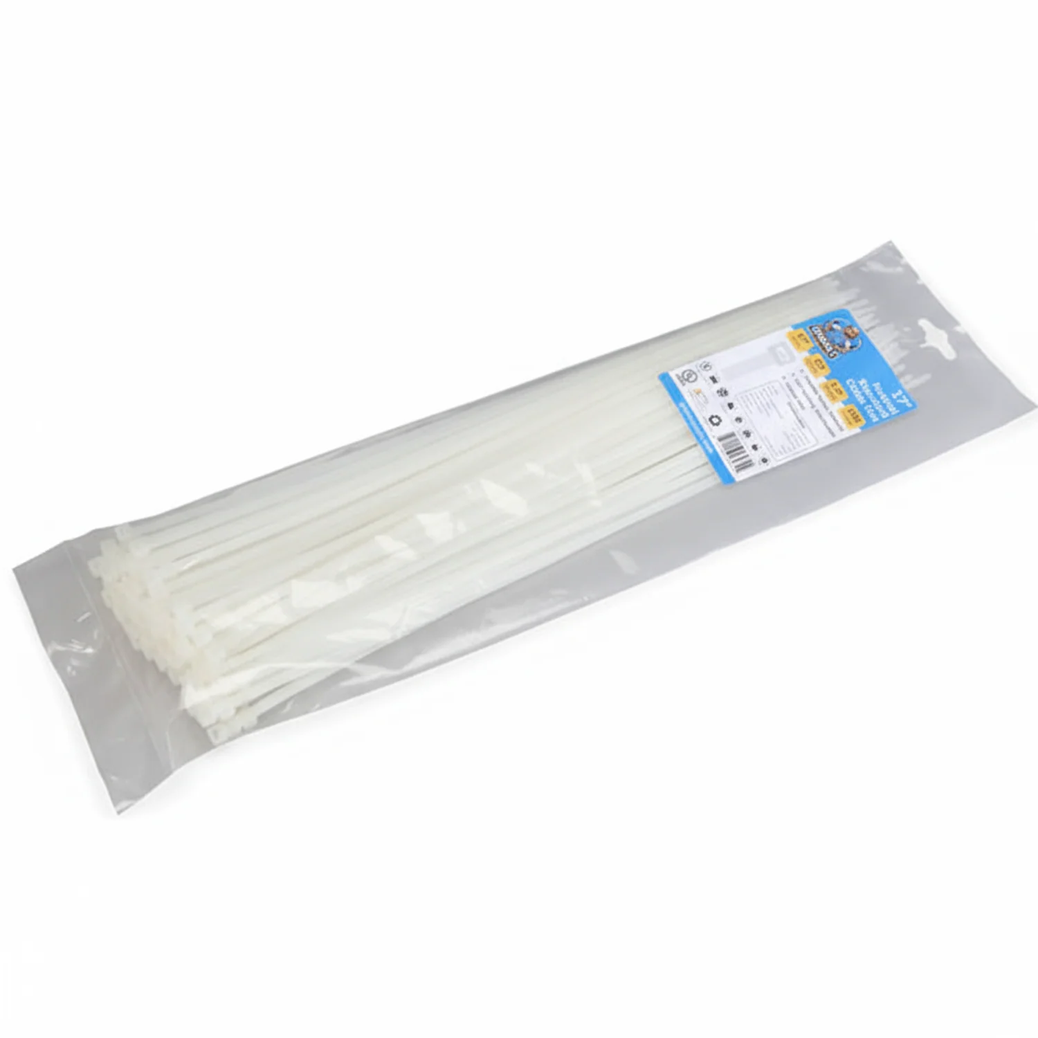 17" 50lb Natural Cable Tie 100/bag - Image 2