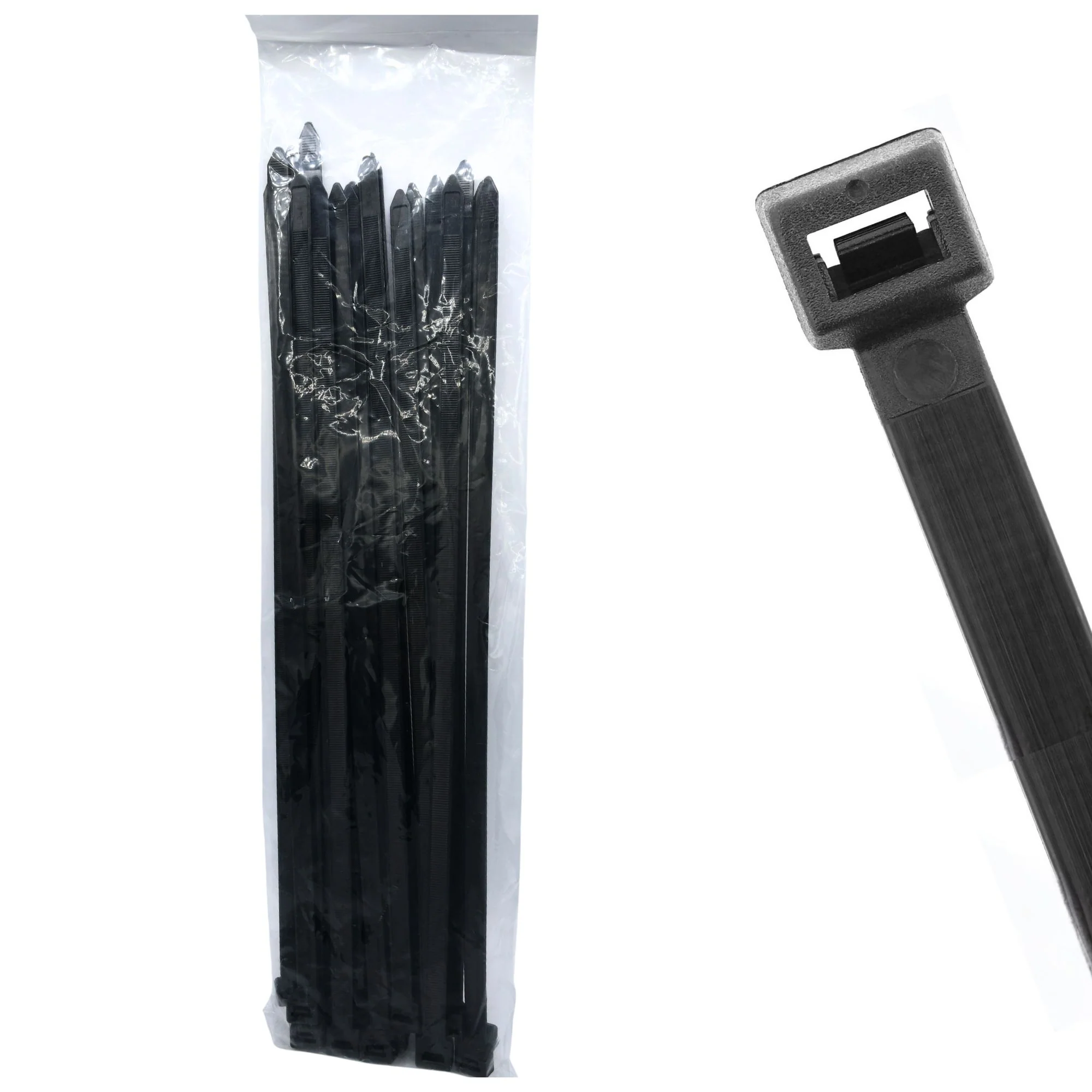 18.90" 250lb UV Black Cable Ties / Zip Ties 25/bag Part # EHD19-250-0X