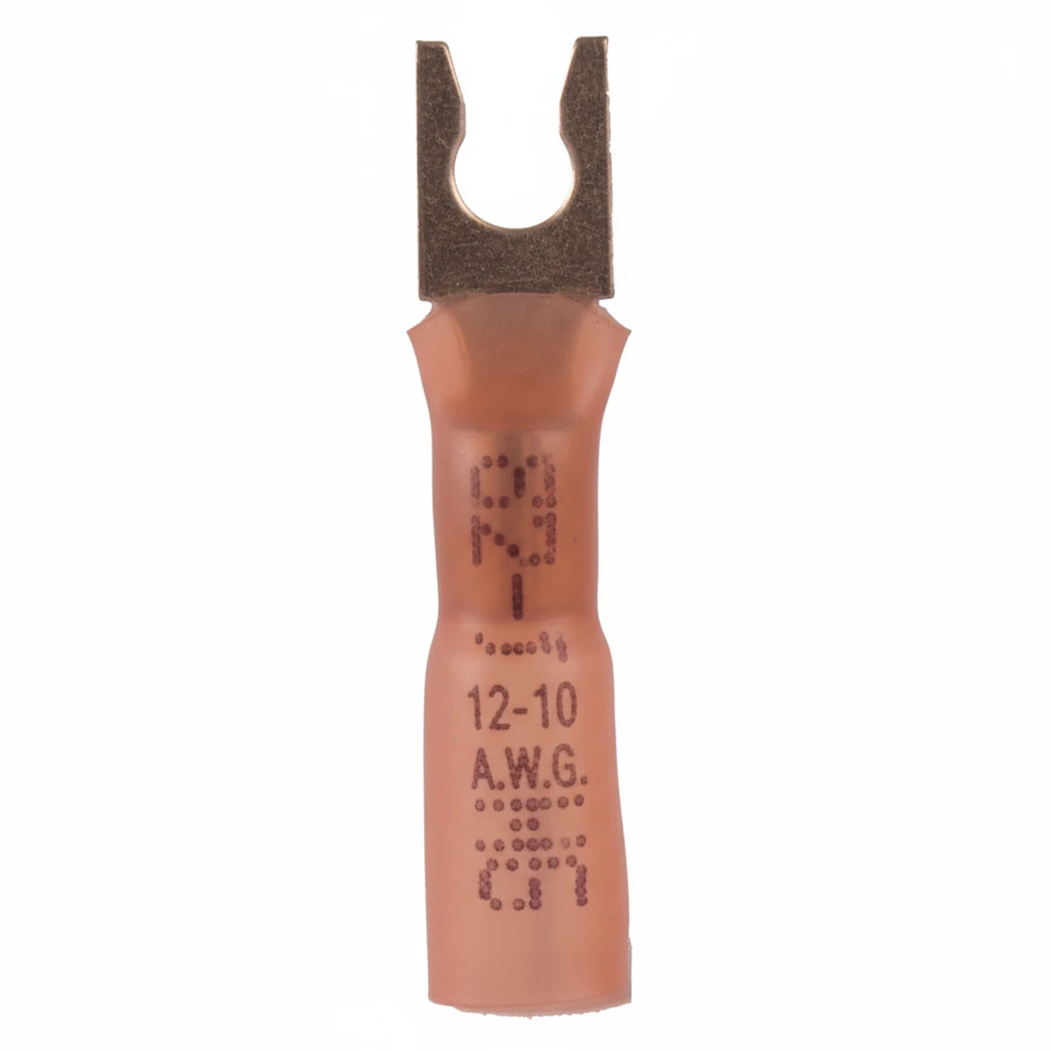 22-18 AWG Heat Shrink #6 Snap Spade Terminal 100/Bag