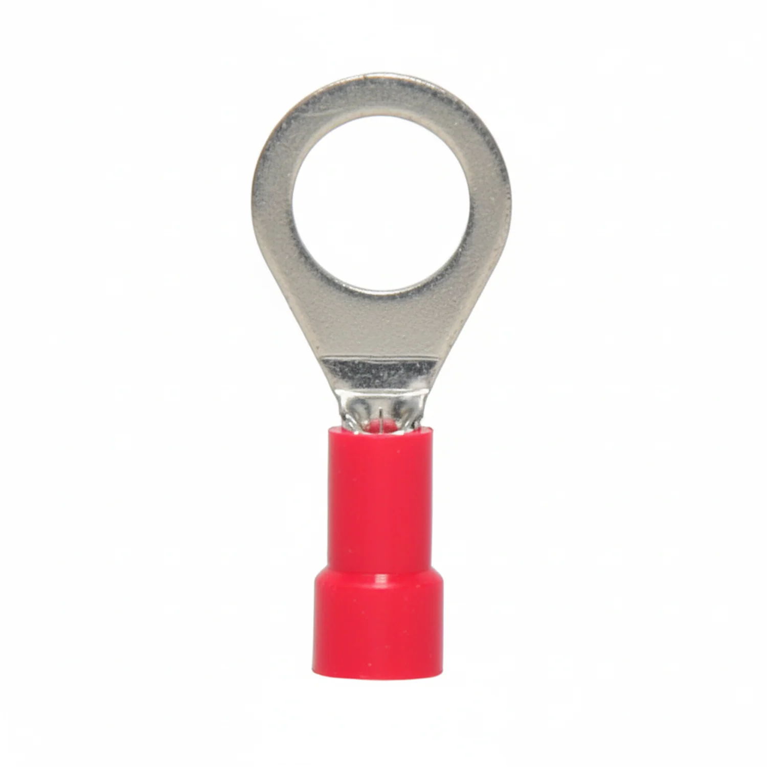 22-18 AWG Red Nylon Insulated Block Spade Terminals, 100/bag