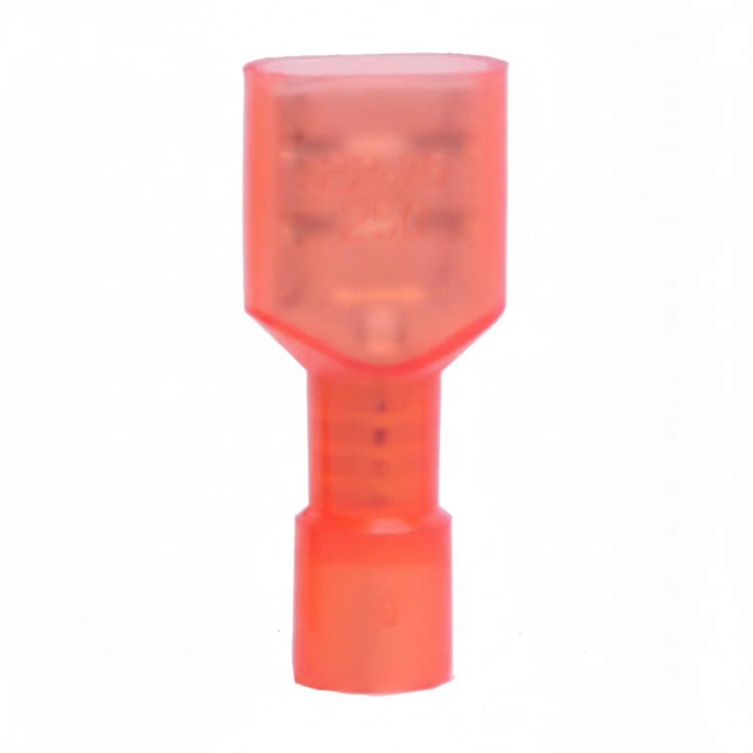 22-18 AWG Red Nylon Insulated Fully Insulated Style A Disconnect Terminals 100/bag