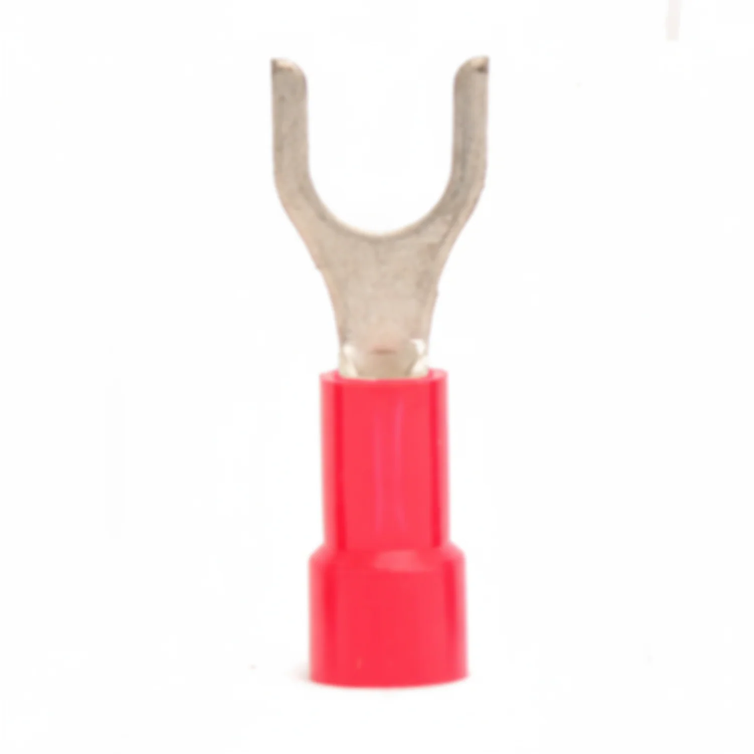 22-18 AWG Red Vinyl Insulated Butted Seam Spade Terminals 100/bag