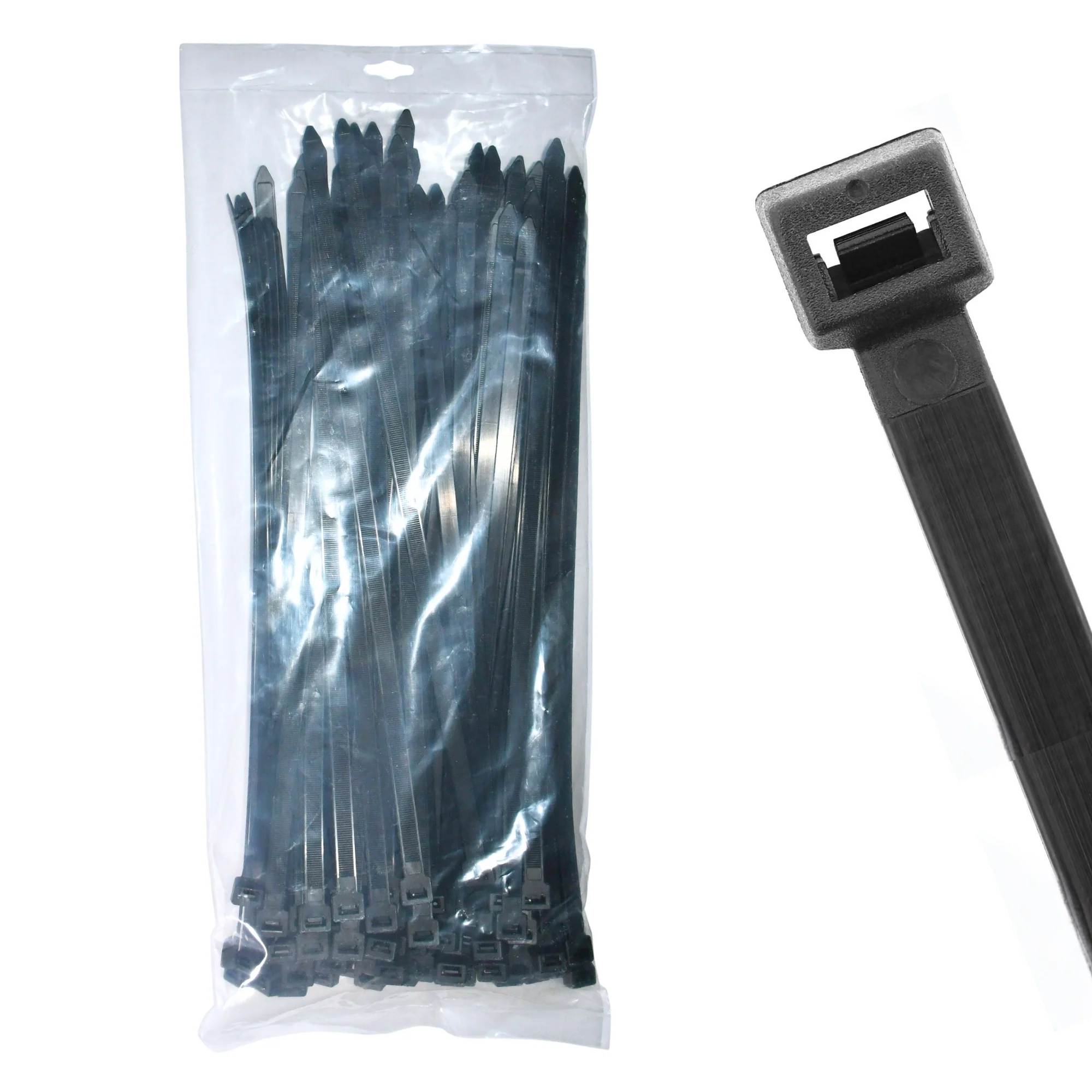 22.83" 250lb UV Black Cable Ties / Zip Ties 100/bag Part # EHD23-250-0C