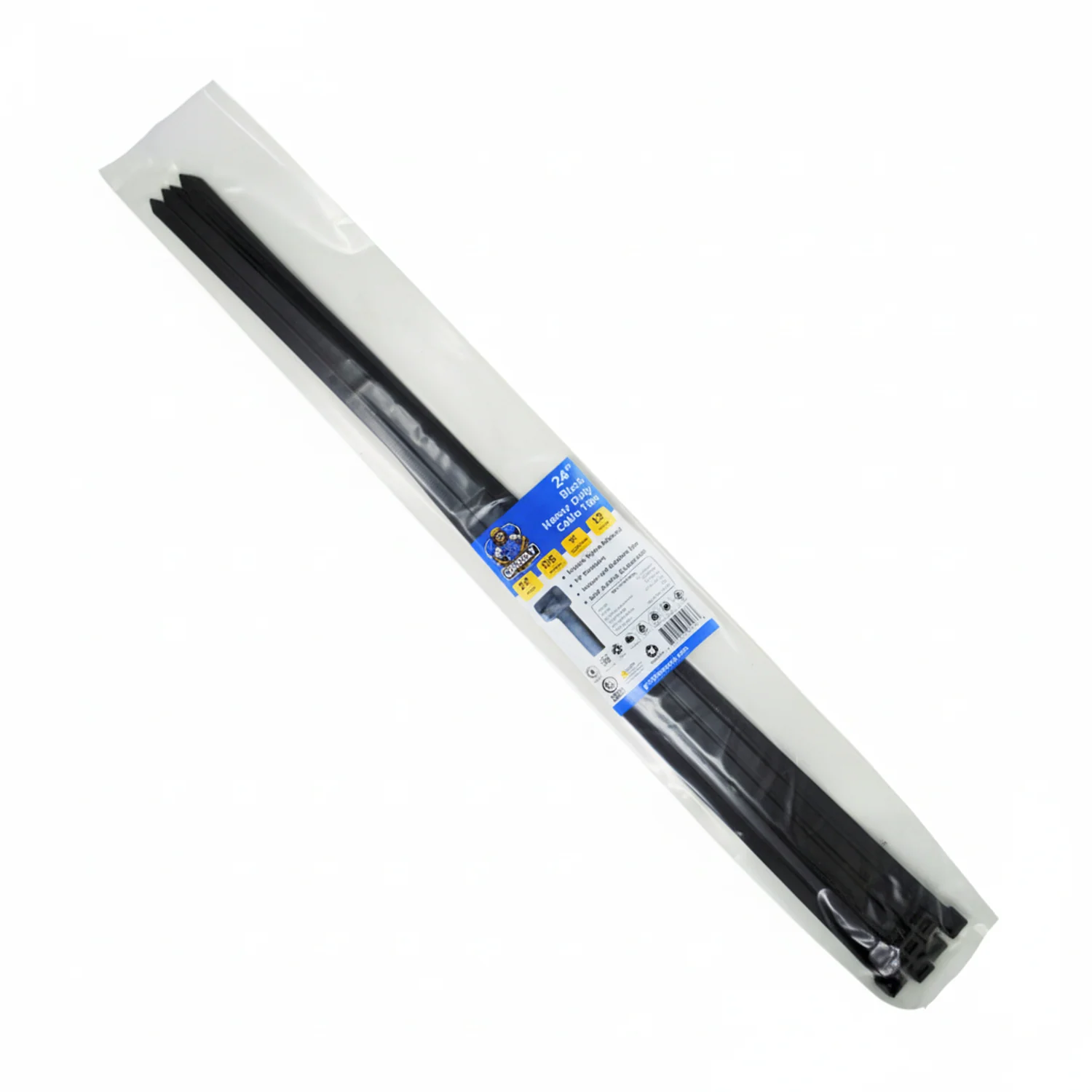 24" 175lb BlackUV Cable Tie 10/bag - Image 2