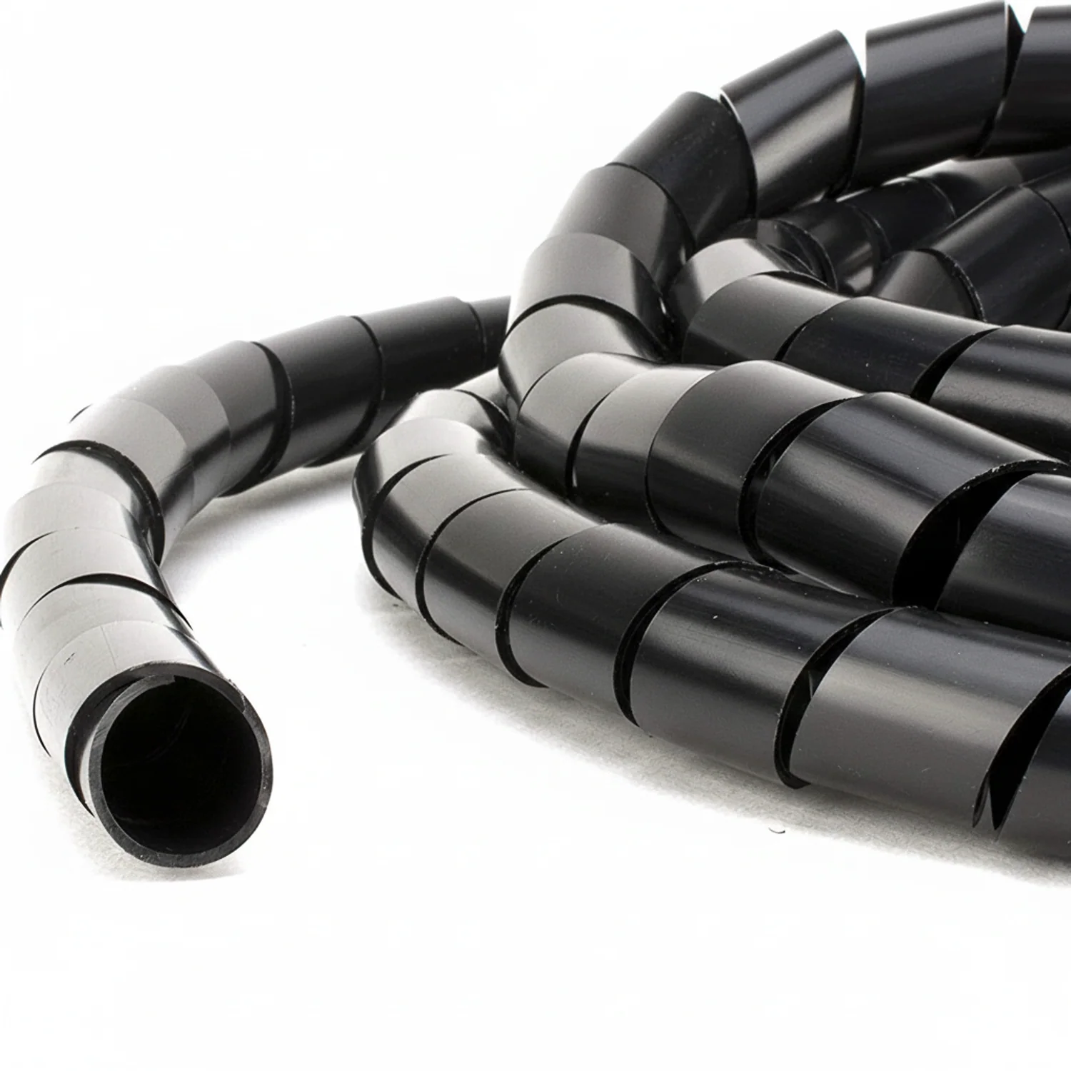 3/16" Diameter Polyethylene UV Black Spiral Wrap 100ft/Spool