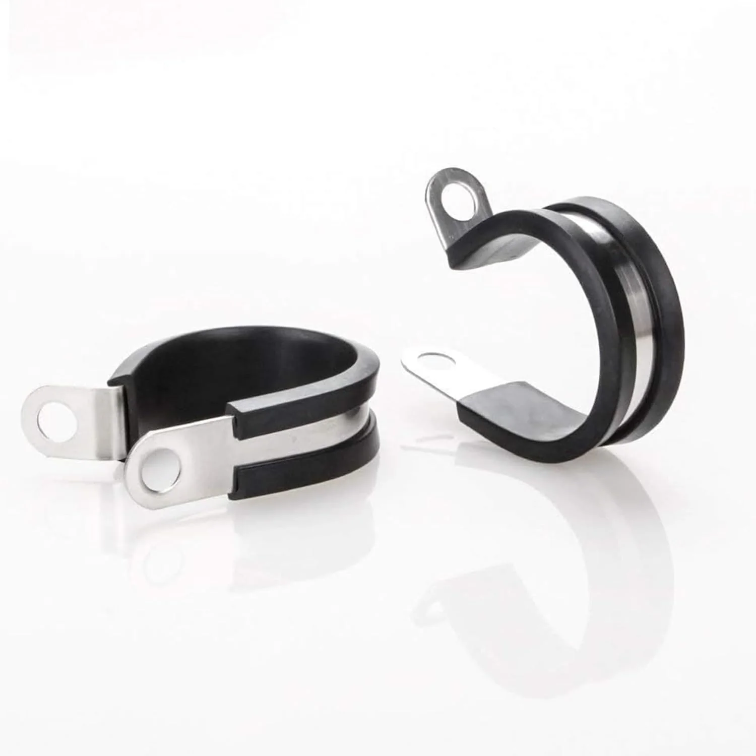 3/4" Rubber-Lined 304 Stainless Steel P-Clamp 100/bag - Image 2