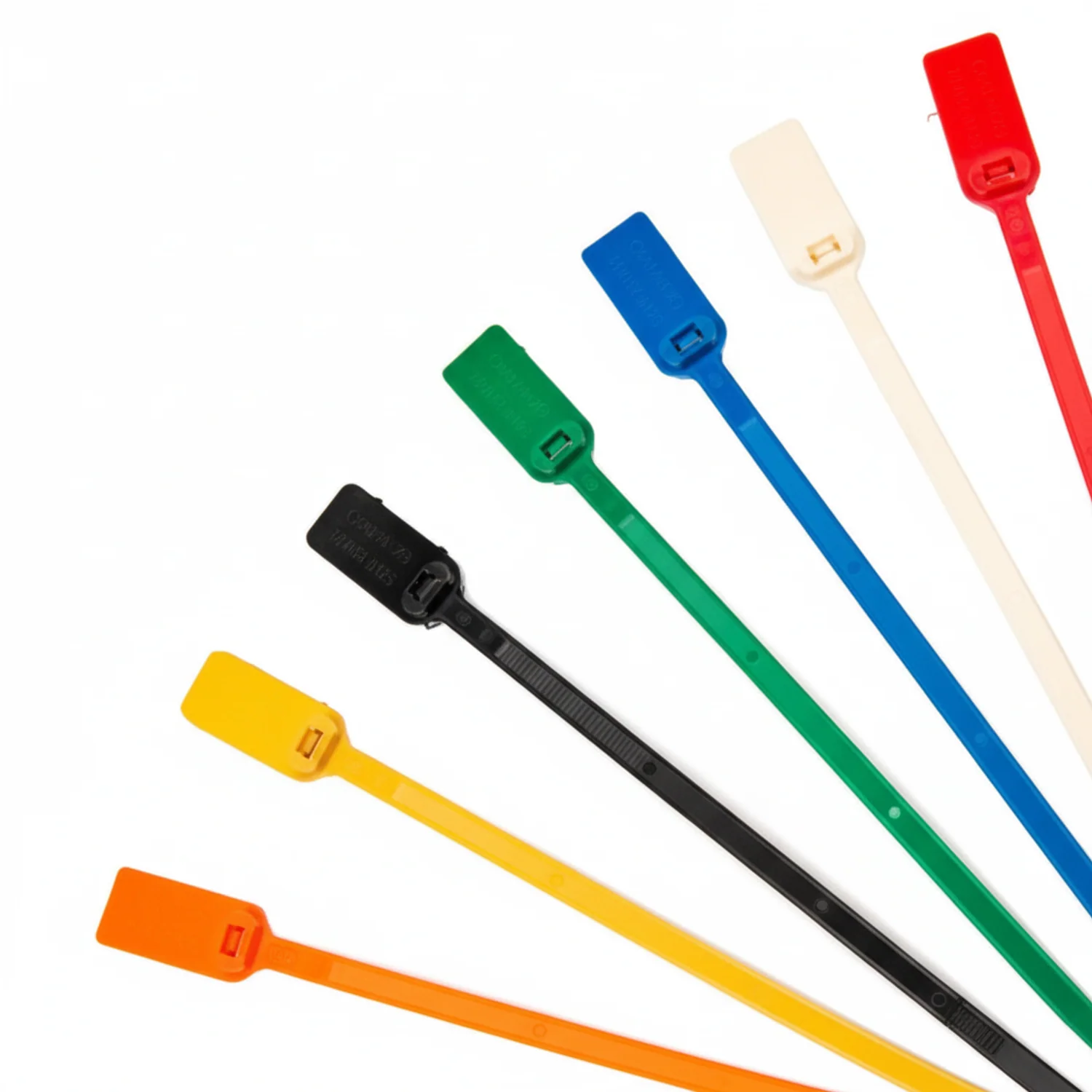3" 50lb Ivory Nylon Cable Tie Blank Flag Identification Tag w/ 1-7/8" X 1-1/8" Flag. 100/bag
