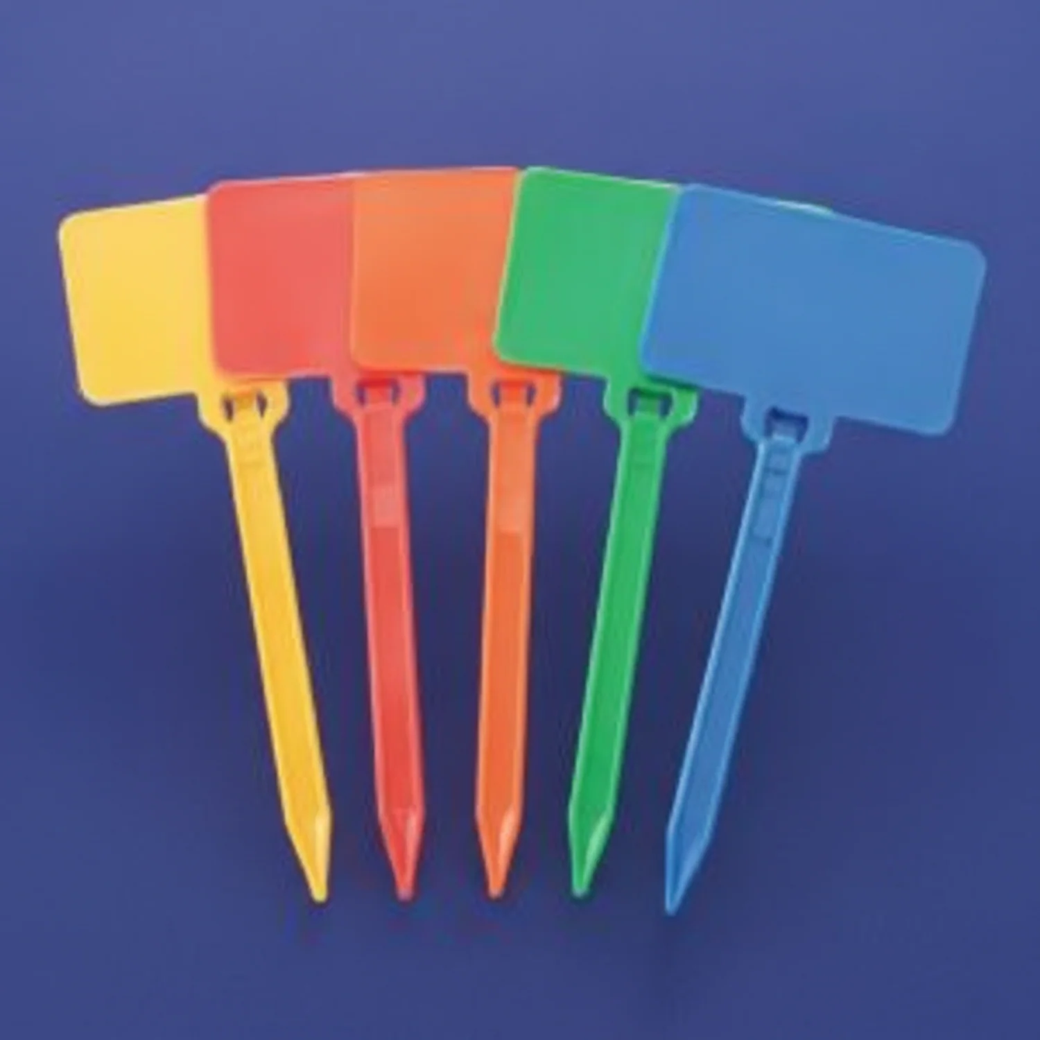 3" 50lb Yellow Nylon Cable Tie Blank Flag Identification Tag w/ 1-7/8" X 1-1/8" Flag. 100/Bag