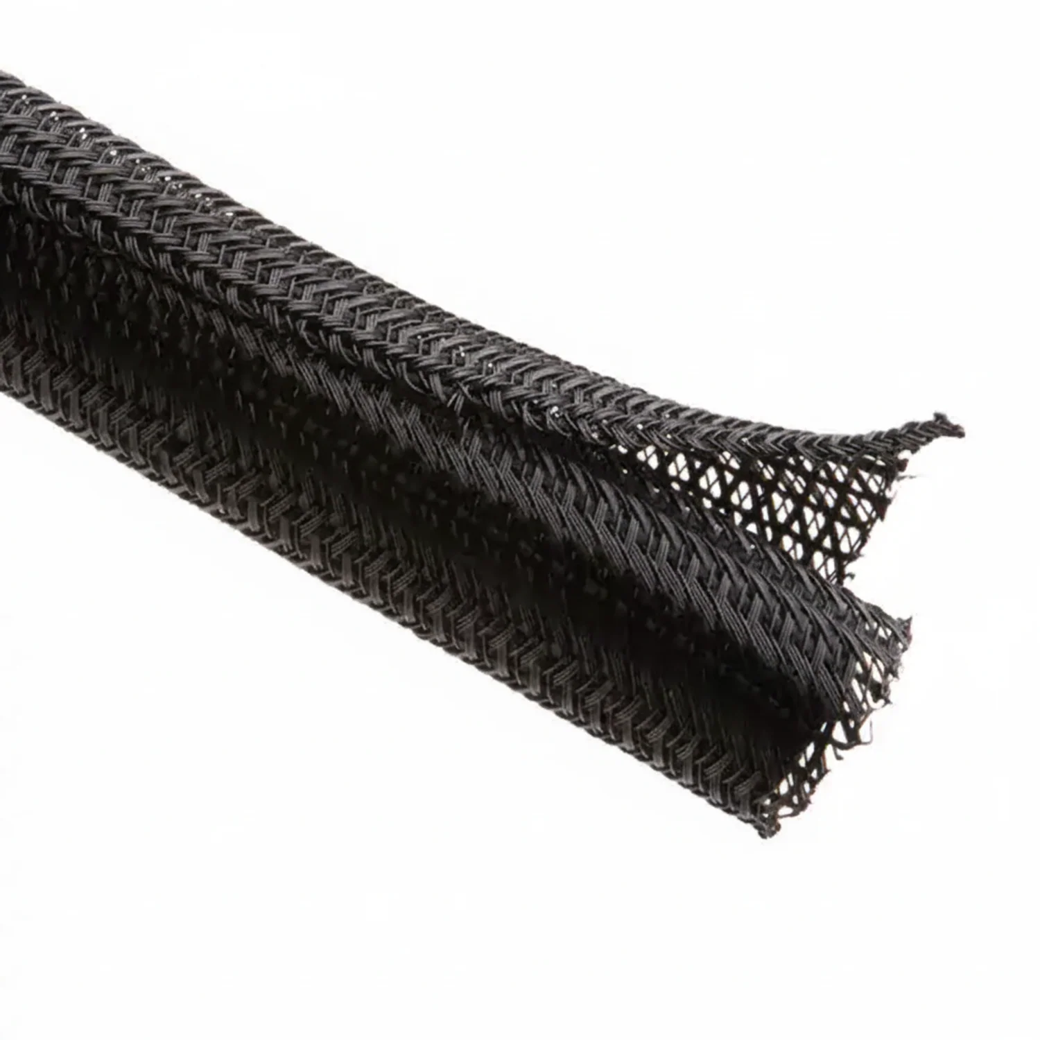3/8" Black Techflex F6 Wrap-Around Braided Sleeving 75ft
