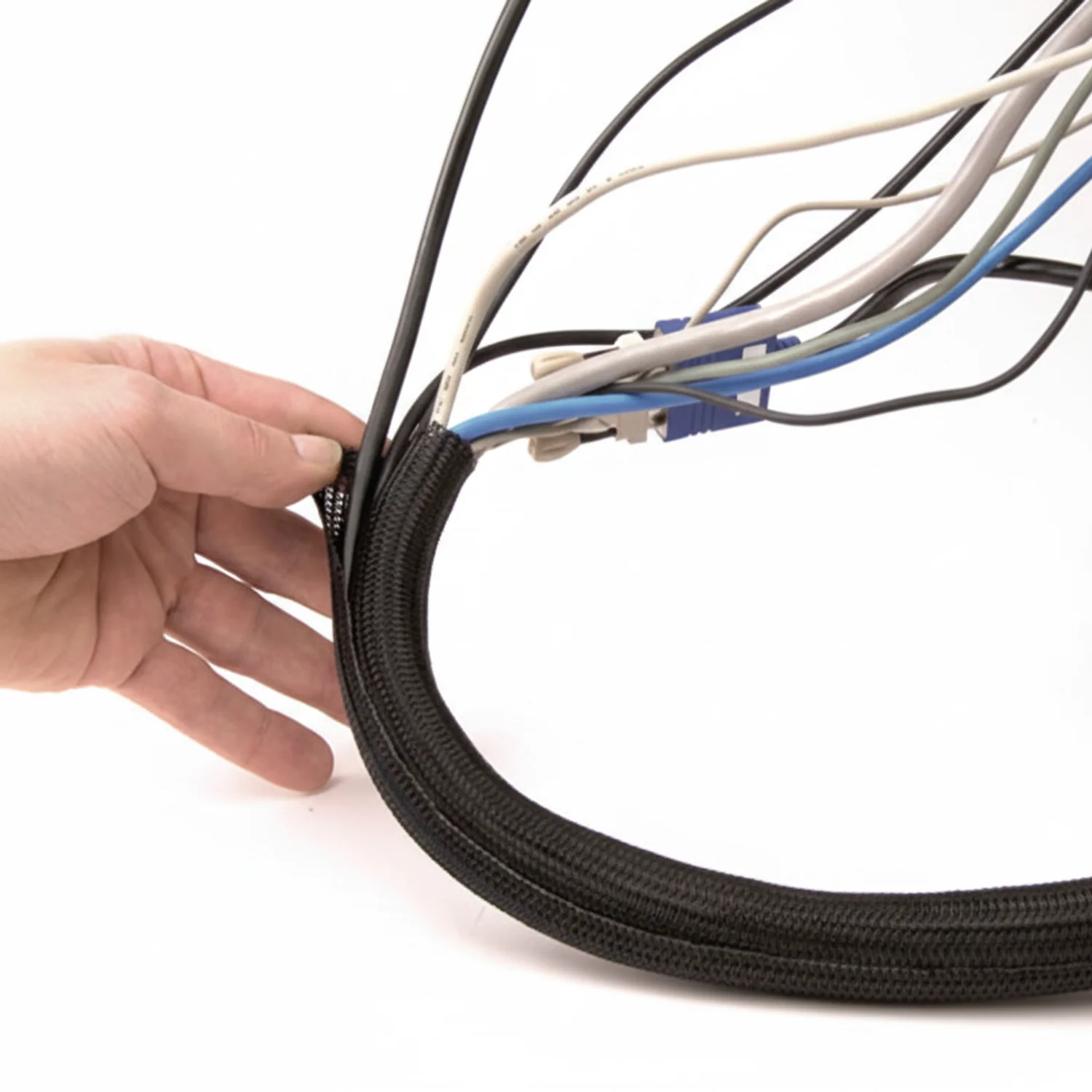 3/8" Black Techflex F6 Wrap-Around Braided Sleeving 75ft - Image 4