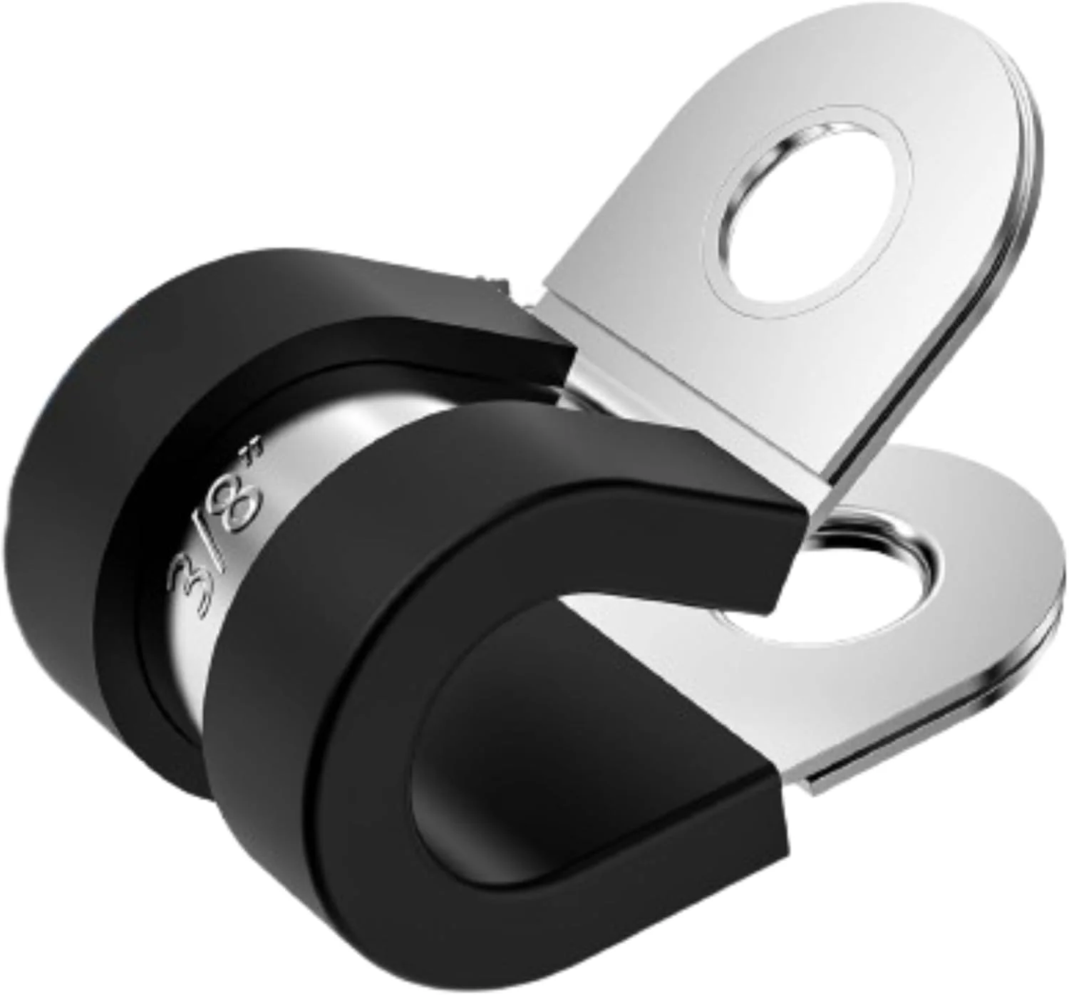 3/8" Rubber-Lined 304 Stainless Steel P-Clamp 100/bag