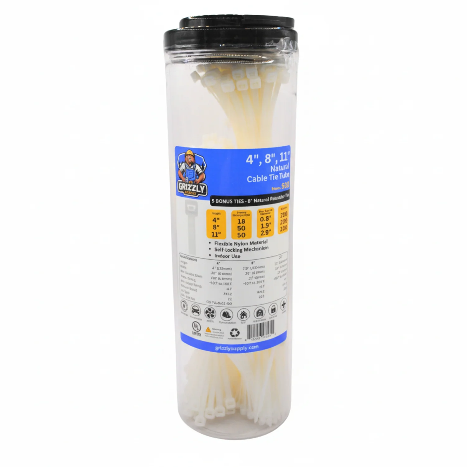 4", 8", 11" Natural Assorted Tube 500/bag - Image 2